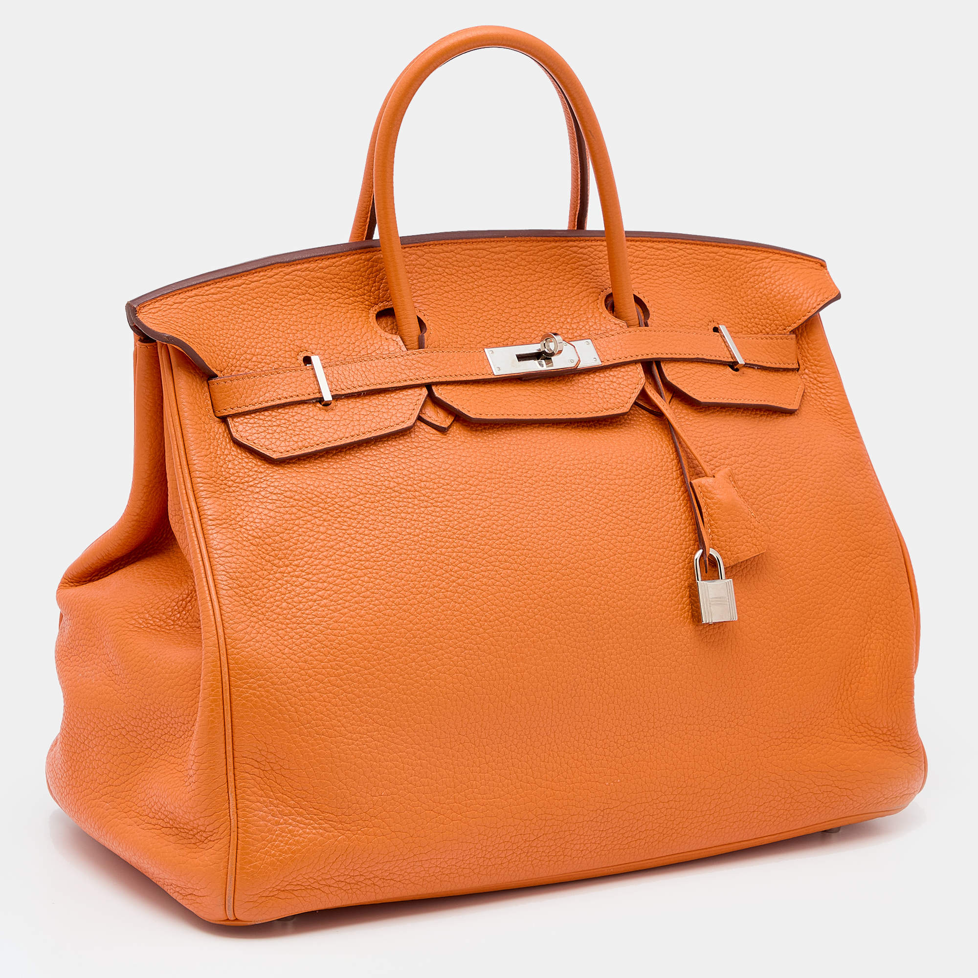 HERMÈS Women's Birkin Bag 40 Leather in Orange