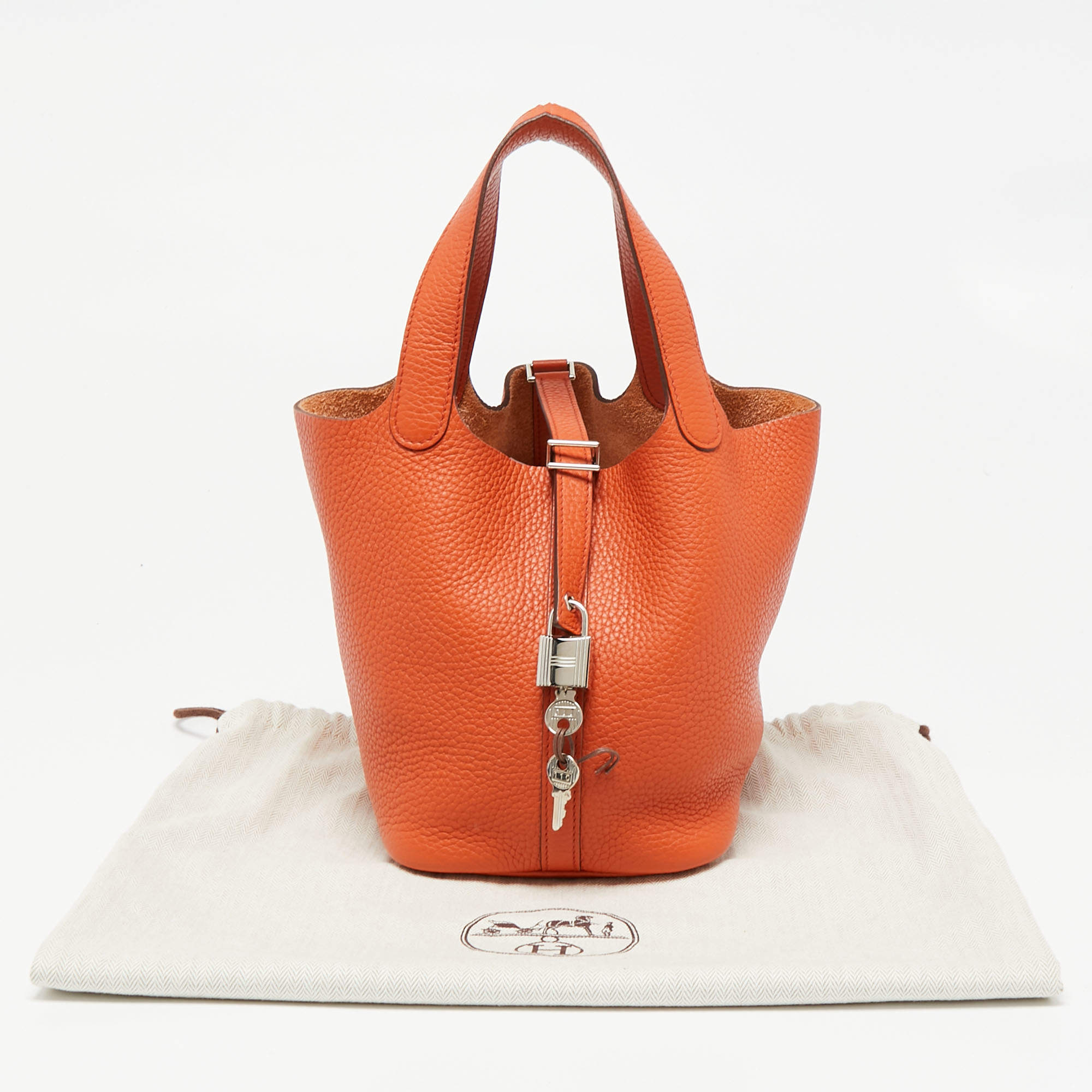 Hermès 2023 Clemence Picotin Lock 18 - Orange Handle Bags, Handbags -  HER560785