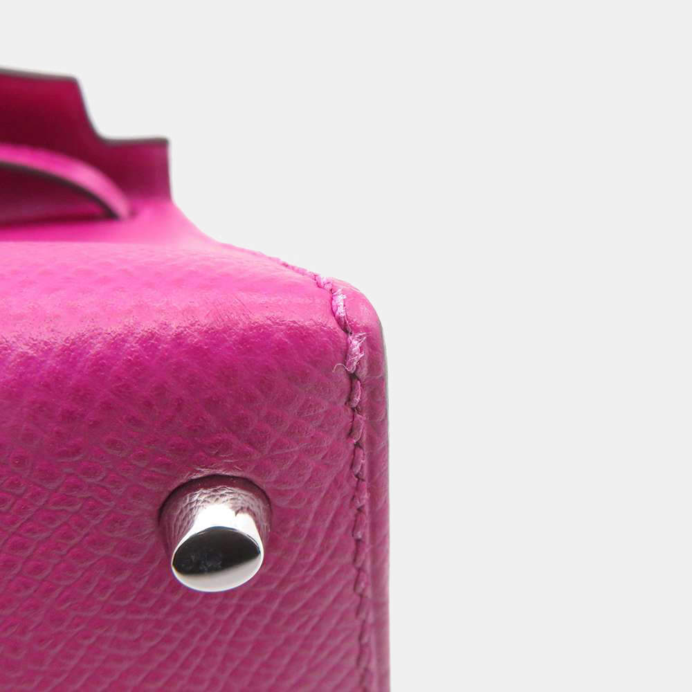 Hermès Kelly Rouge SELLIER, Pale Mauve and Caban Tri-Color Epsom Mini 20 II Palladium Hardware, 2022 (Like New), Pink/Red/Black Womens Handbag