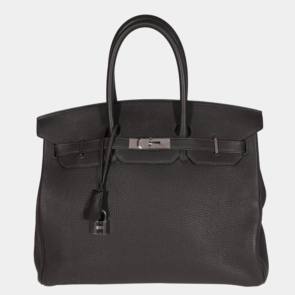 Pre Owned Hermès Macassar Togo Birkin 35 PHW
