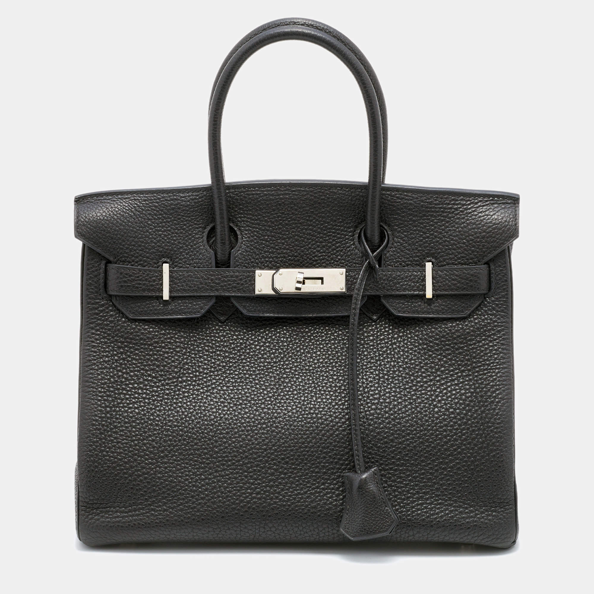 Hermes Black Togo Leather Palladium Finished Birkin 30 Bag