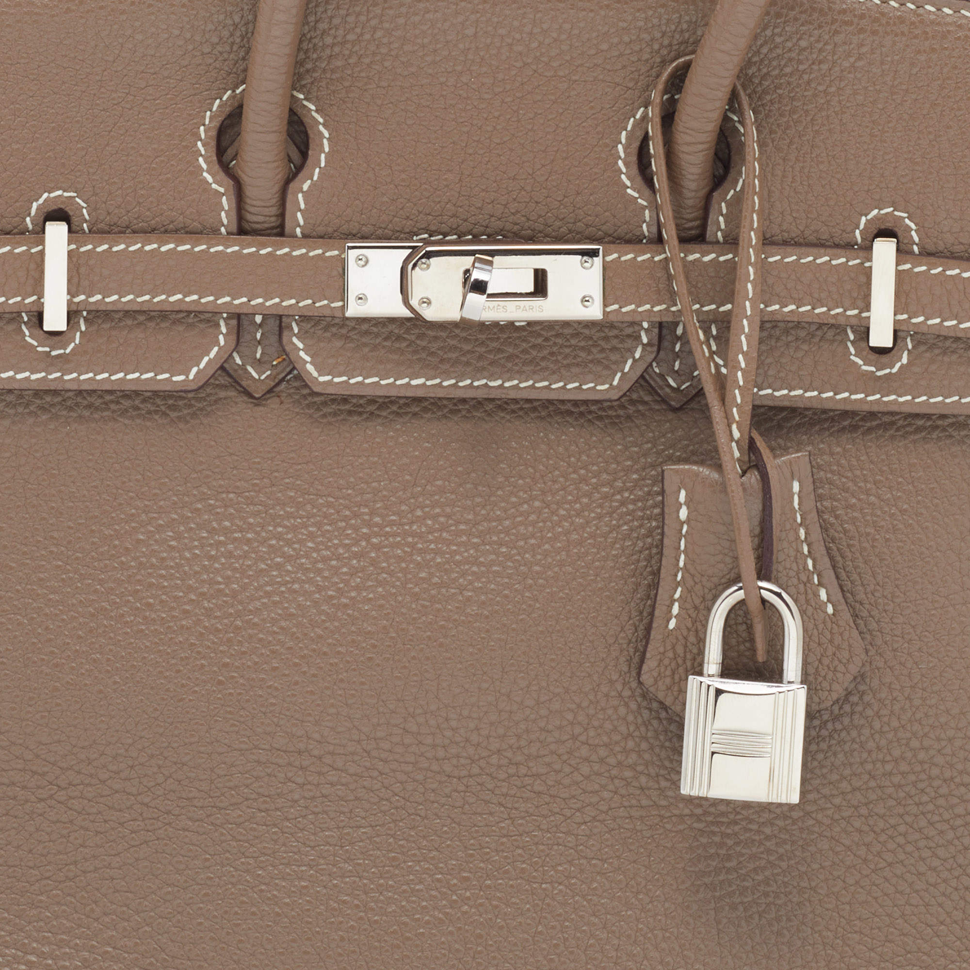 Hermes Etoupe Togo Leather Palladium Finished Shoulder Birkin JPG