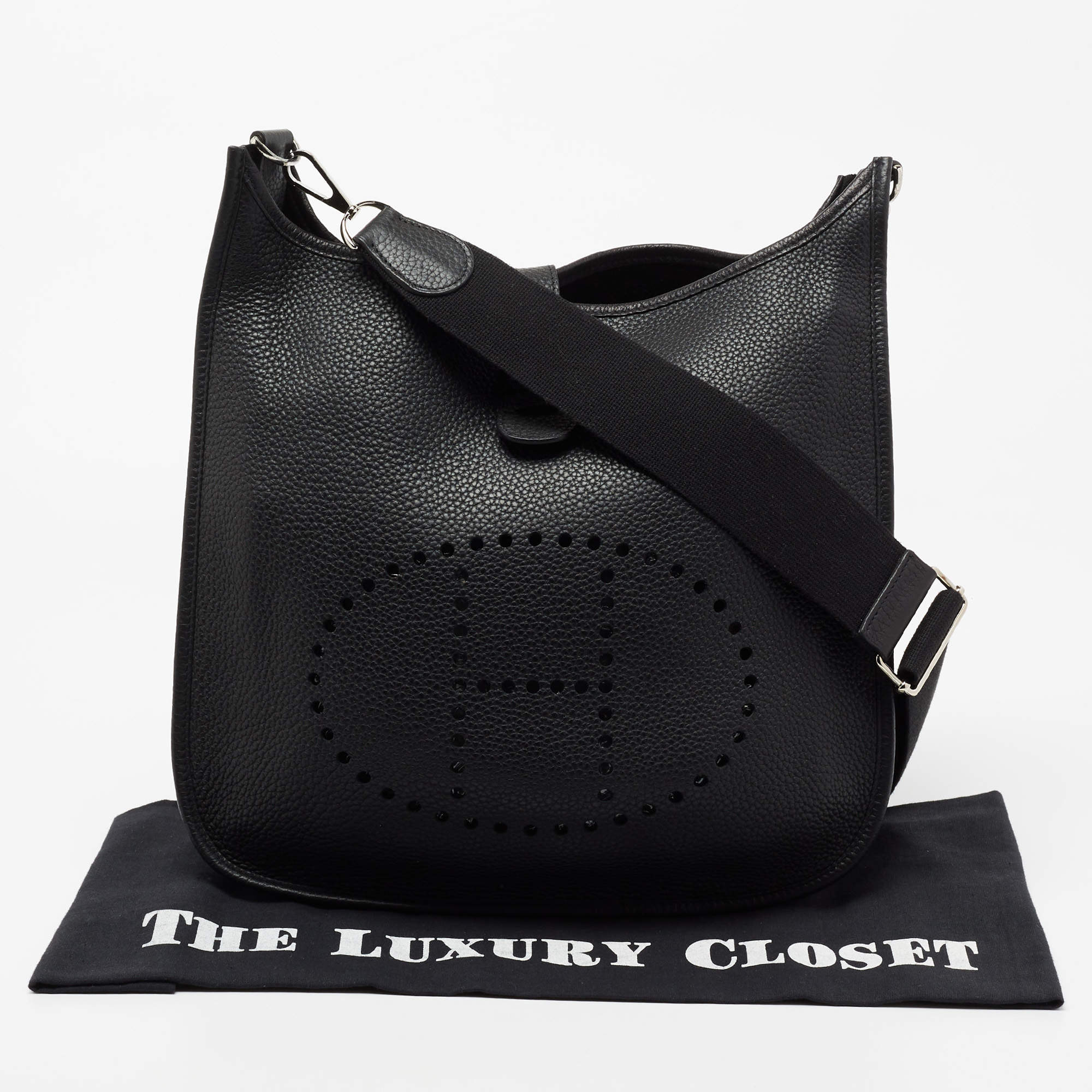 Hermes Black Togo Leather Evelyne III PM Bag Hermes
