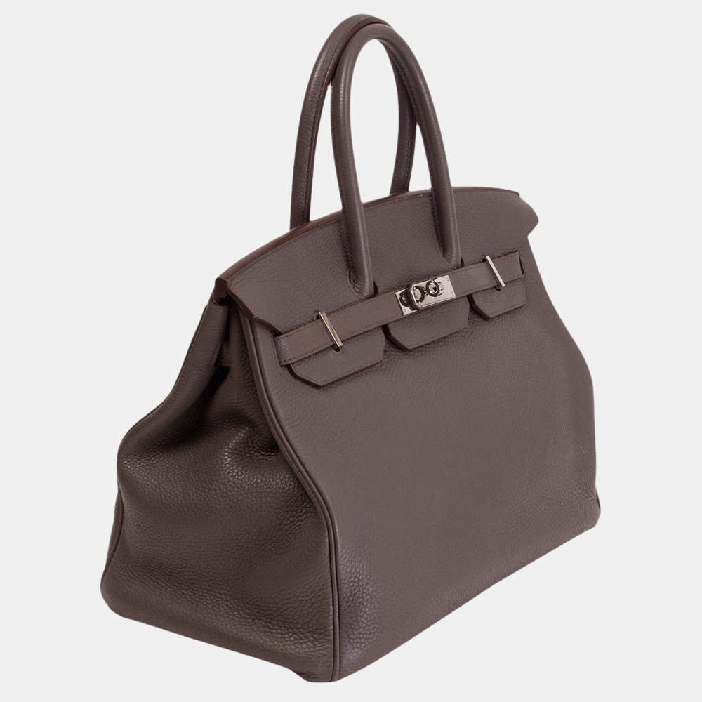 Hermes Birkin 35 Bag Grist Tourterelle Togo Leather – Palladium