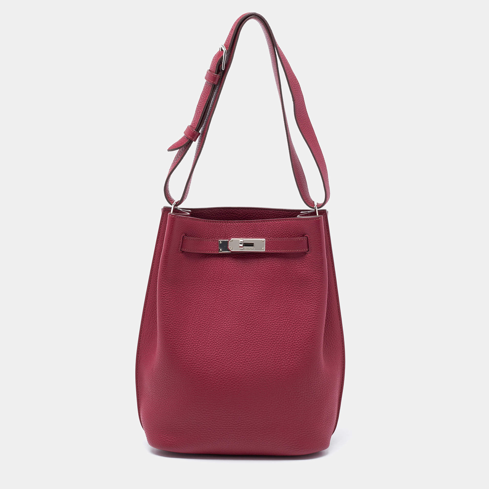 HERMES Birkin 25 Handbag Togo leather Red White Used Women D GHW