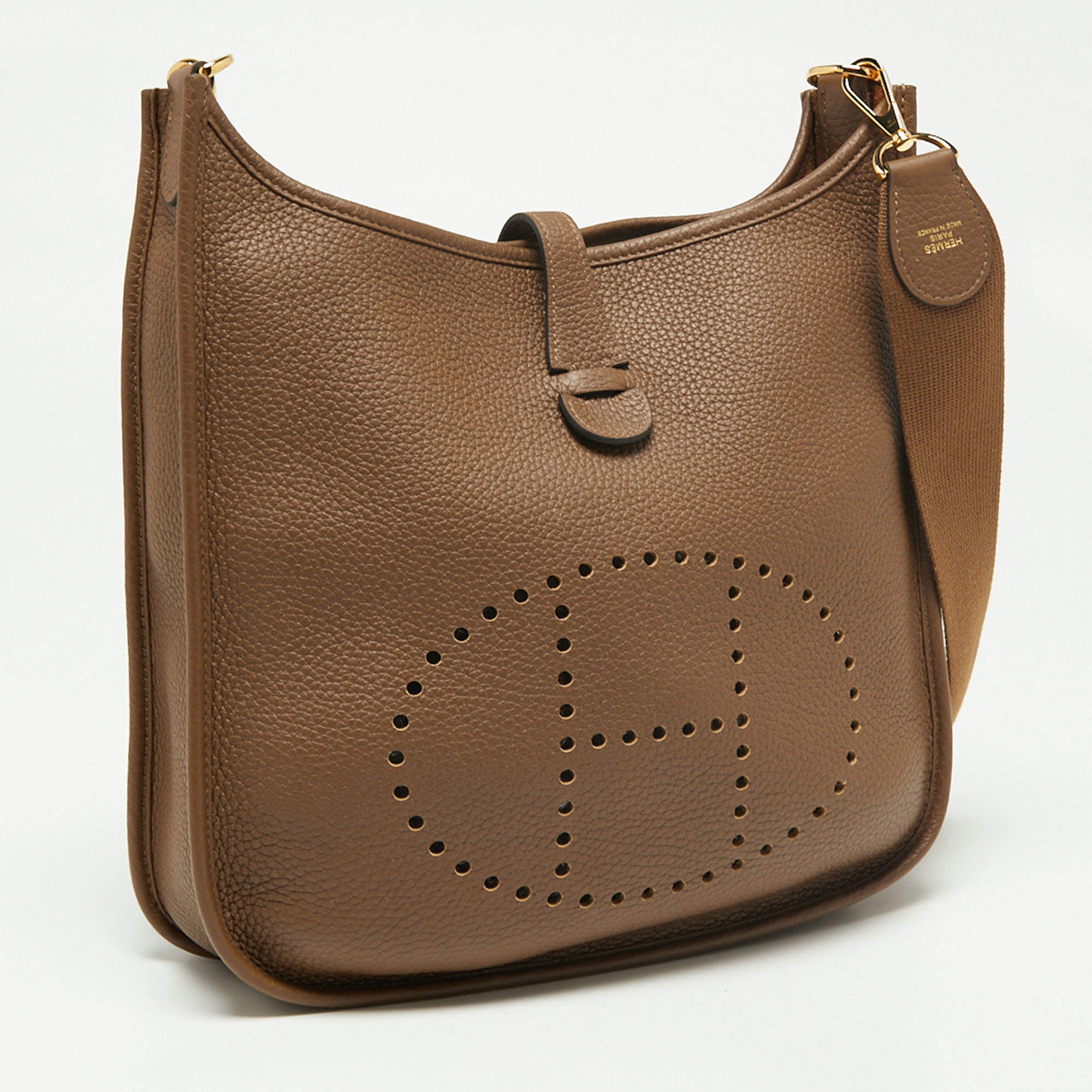 Evelyne leather crossbody bag Hermès Camel in Leather - 36159021