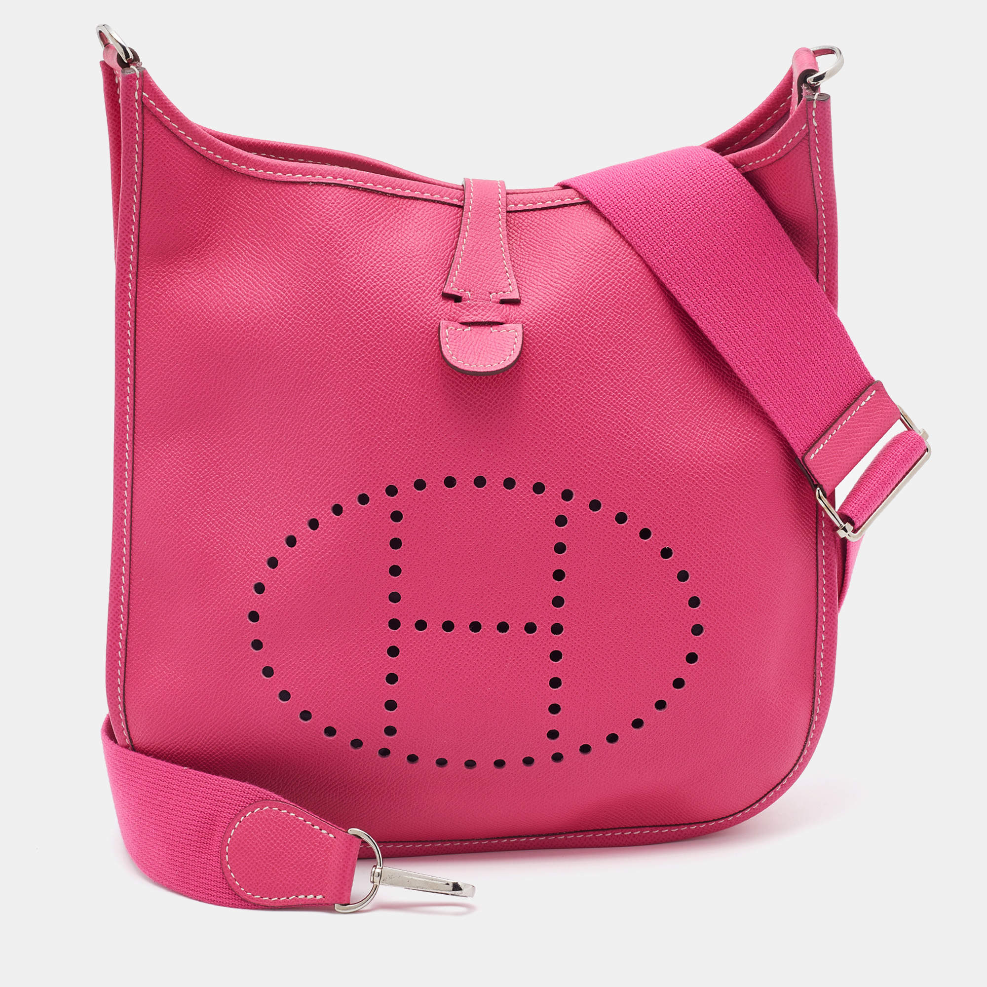 Pre Owned Hermes Rose Tyrien Epsom Leather Evelyne III 29 Bag