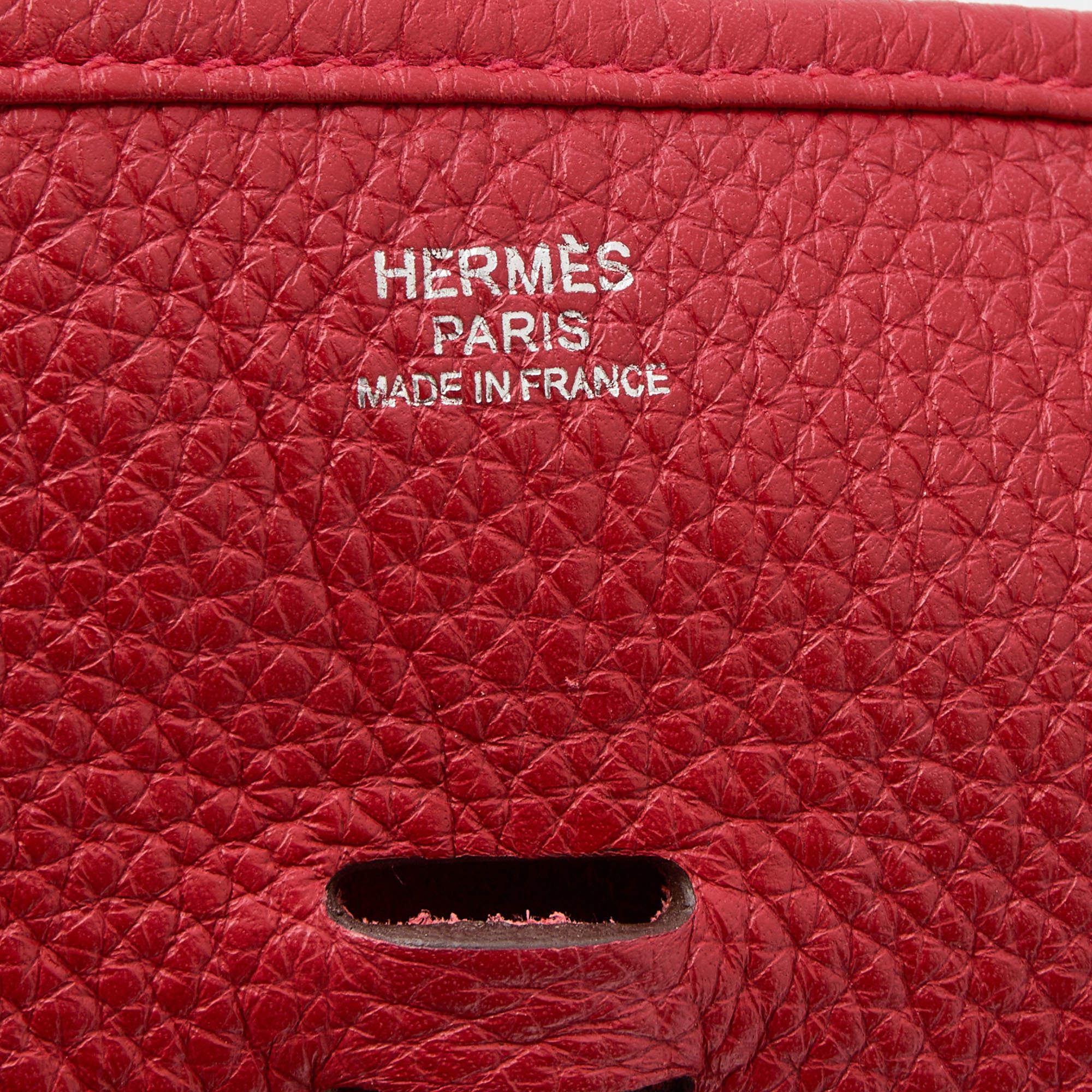Hermès Rouge Piment Taurillon Clemence Leather Evelyne III 29 Bag