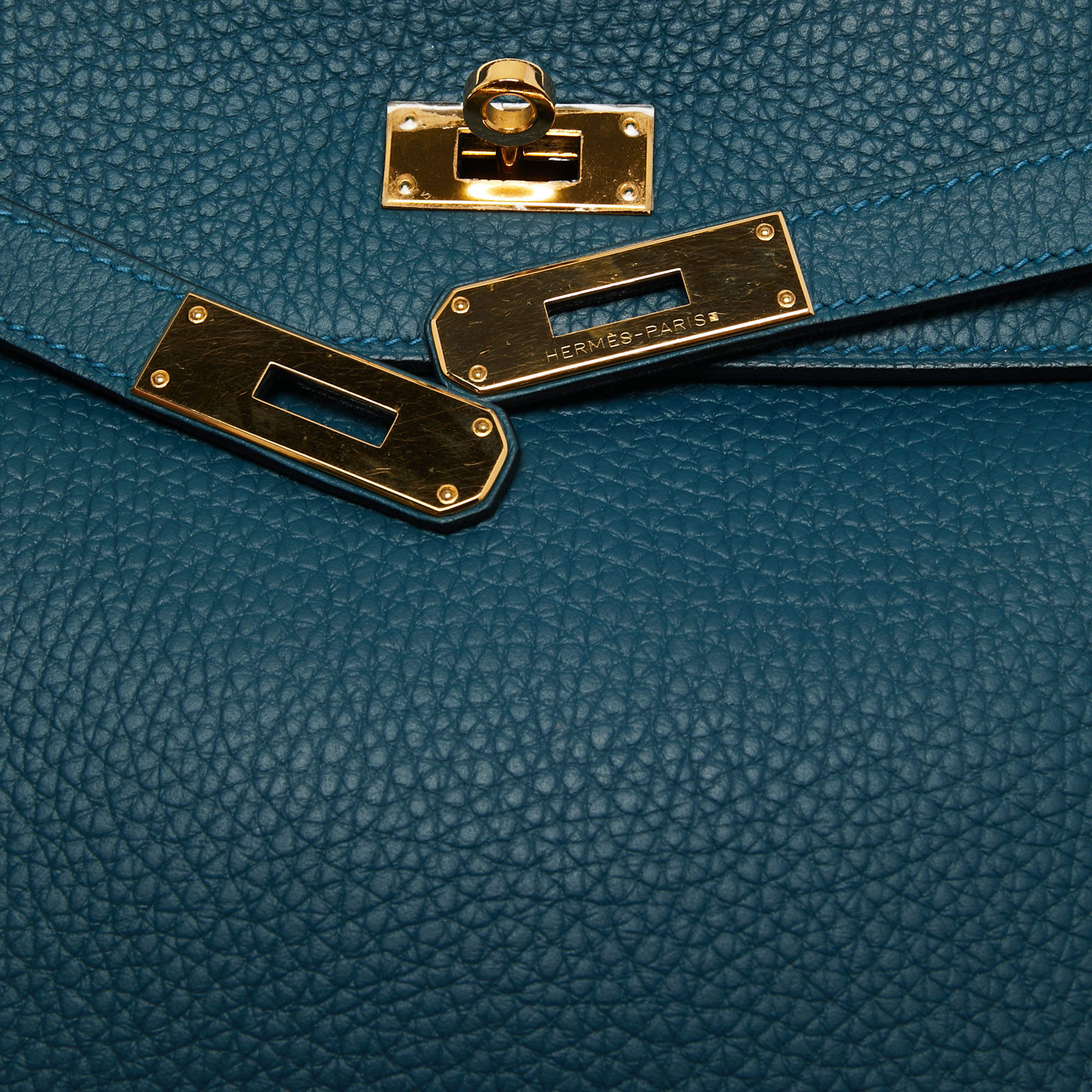 Hermes Colvert Taurillon Clemence Leather Gold Finish Kelly Retourne 28 Bag  Hermes