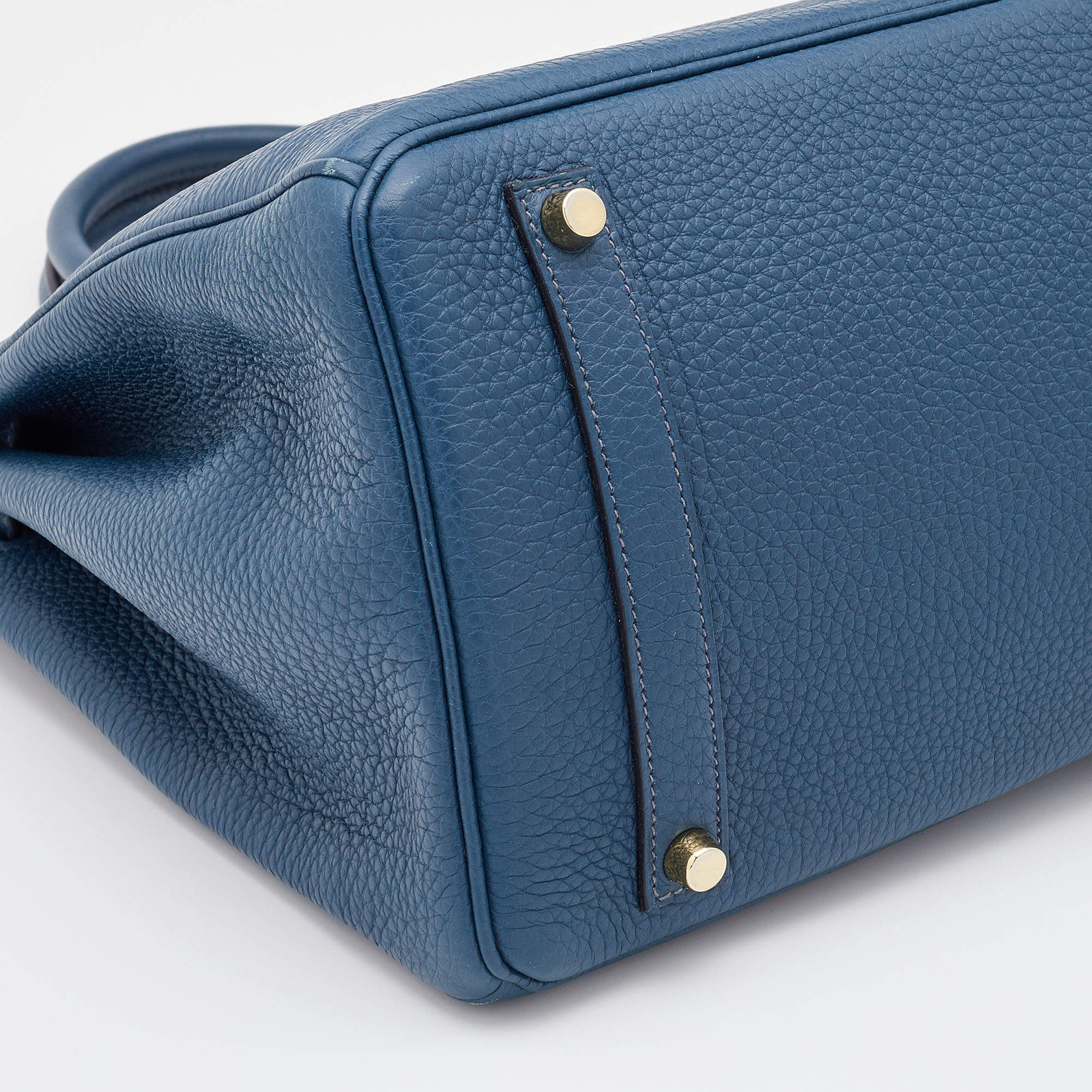 Hermès Bleu De Prusse Togo Leather Gold Plated Birkin 35 Bag