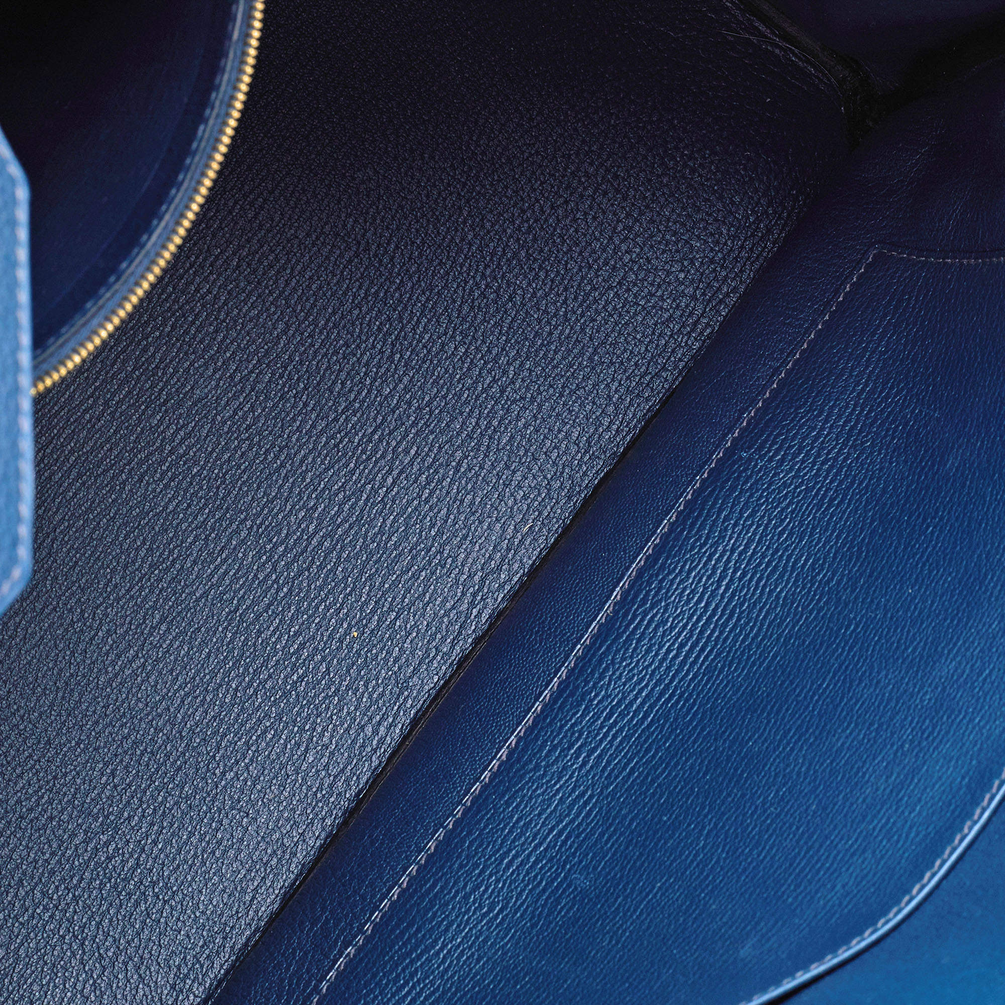 Hermès Bleu de Prusse Togo and Swift Leather Endless Road Birkin