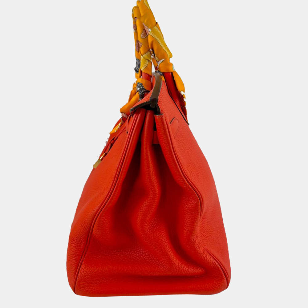 Hermès Birkin 40 Orange Bag Leather ref.631956 - Joli Closet