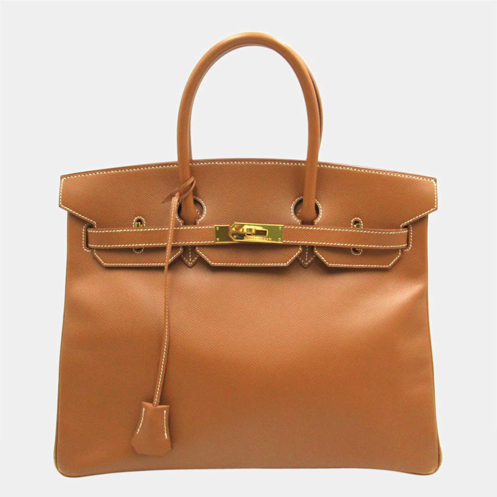 Hermes Brown Courchevel Leather Gold Hardware Birkin 35 Bag Hermes ...
