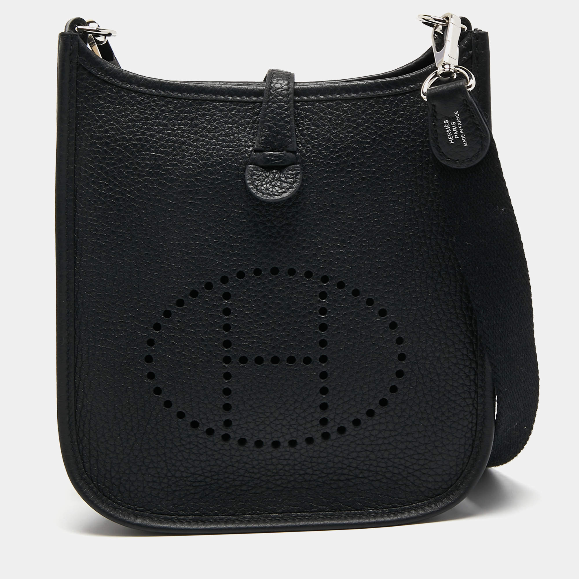 Pre Owned Hermès Noir Taurillon Clemence Leather Evelyne TPM Bag