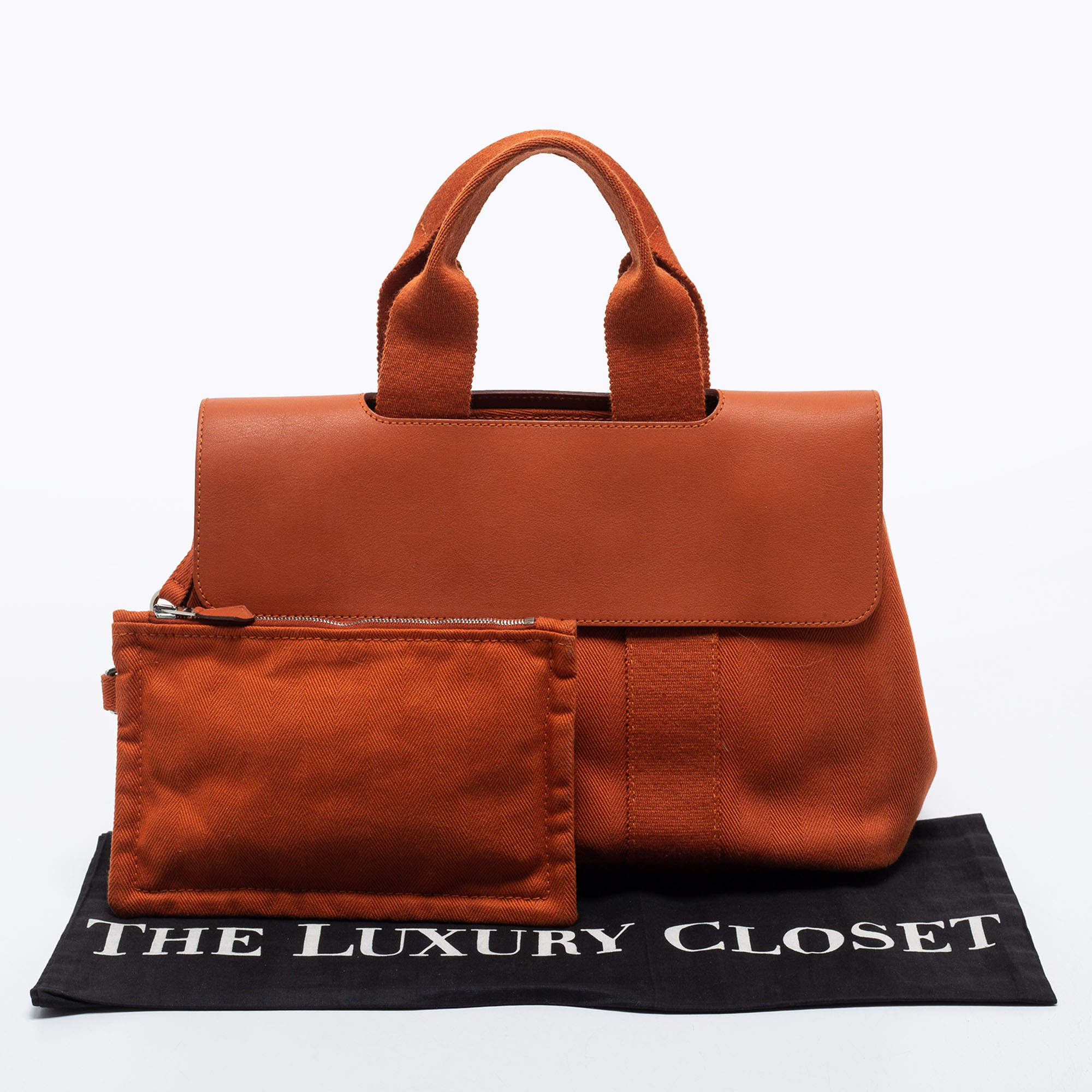 Hermes Orange Canvas and Leather Valparaiso PM Bag Hermes TLC