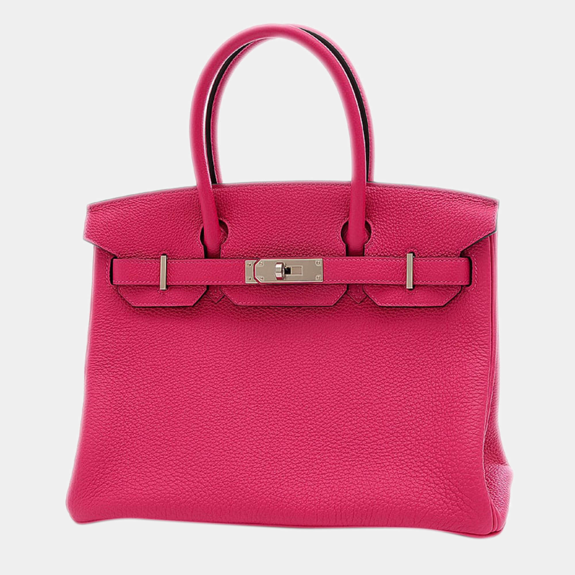 Hermes Birkin 30 Togo Framboise handbag silver metal fittings Z stamp Hermes The Luxury Closet