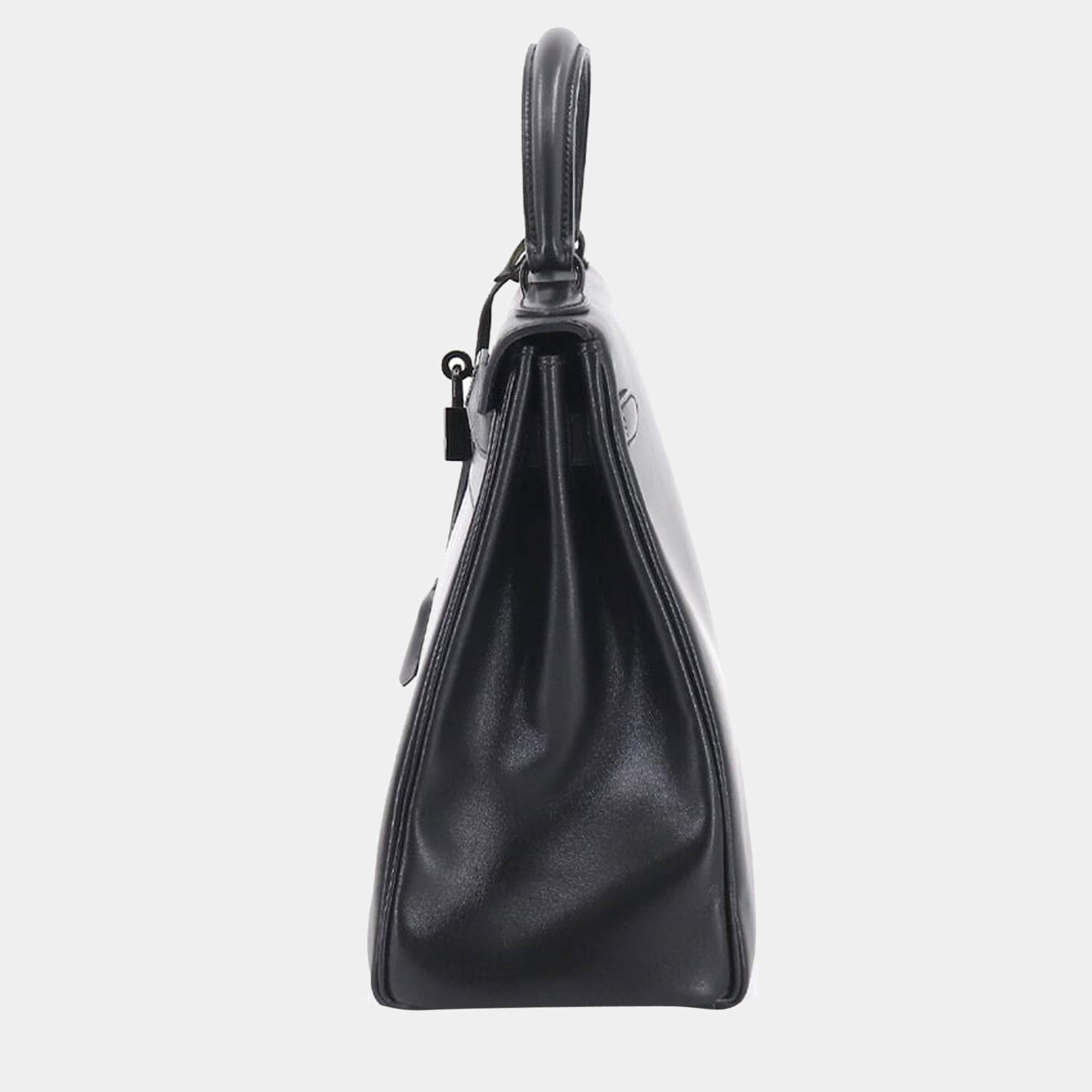  Hermes Kelly 28 Inner Sewn Bag, Antique Handbag, Box Calf,  Women's, Used, Black/Gold Hardware : Clothing, Shoes & Jewelry