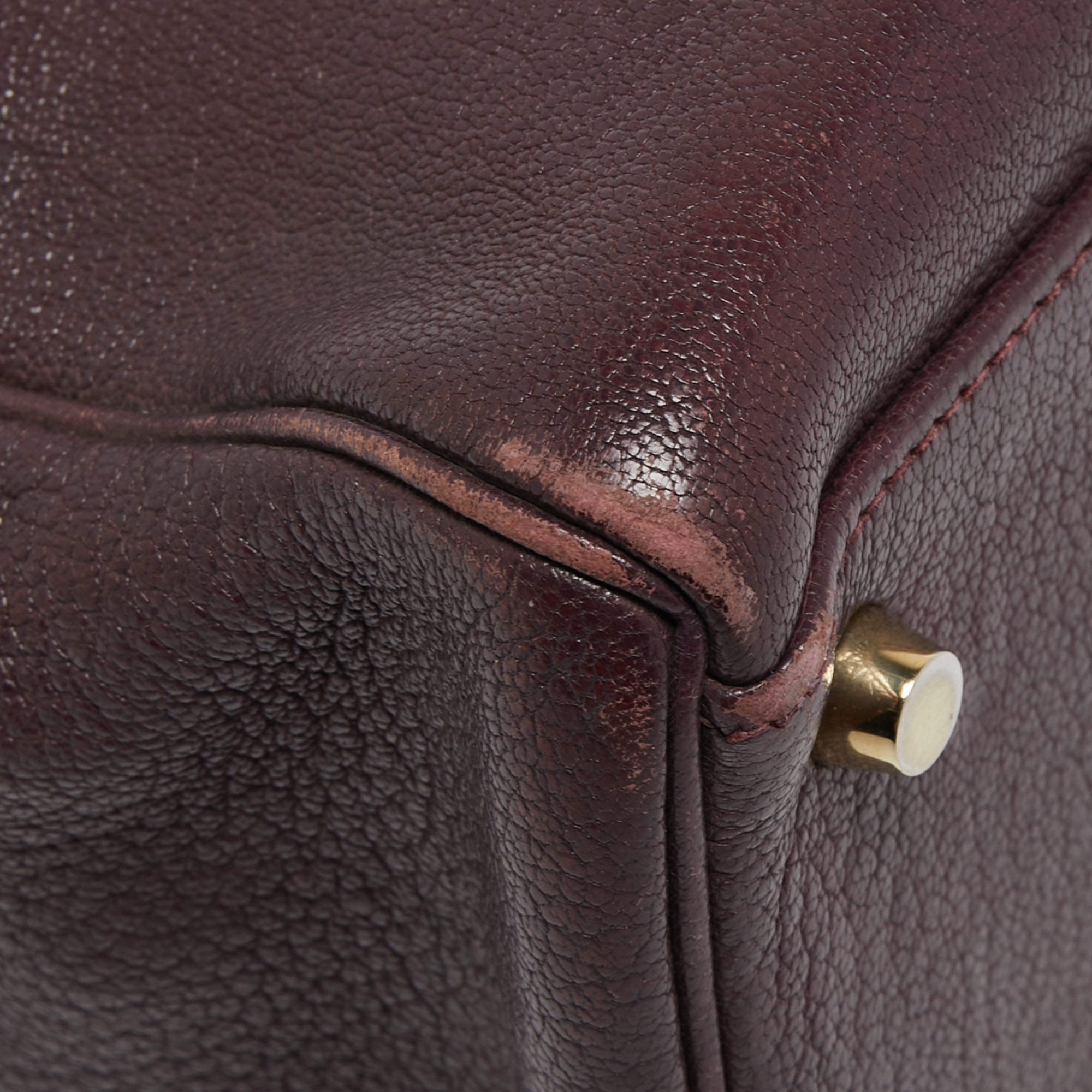 Hermès Prune Chevre De Coromandel Leather Gold Finish Kelly Retourne 35 Bag  Hermes