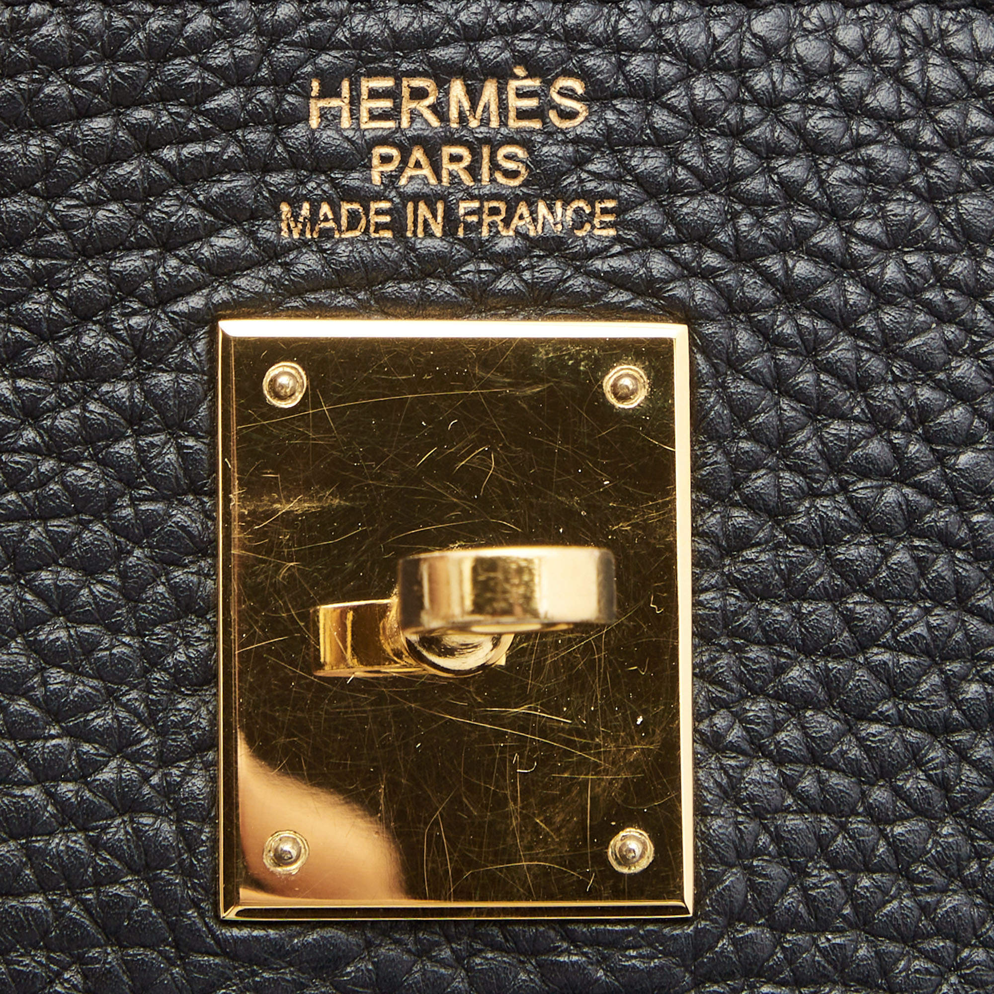 Hermes 35cm Ebene Fjord Leather Gold Plated Kelly Retourne Bag - Yoogi's  Closet