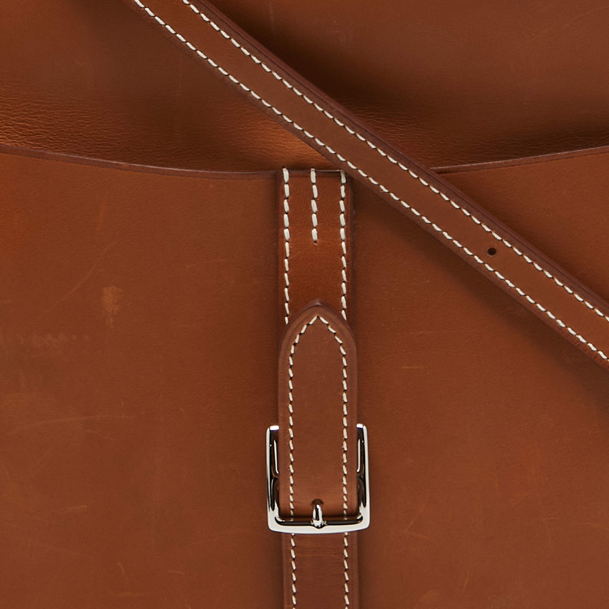 Hermes Fauve/Potiron Barenia Leather Halzan Mini Bag Hermes