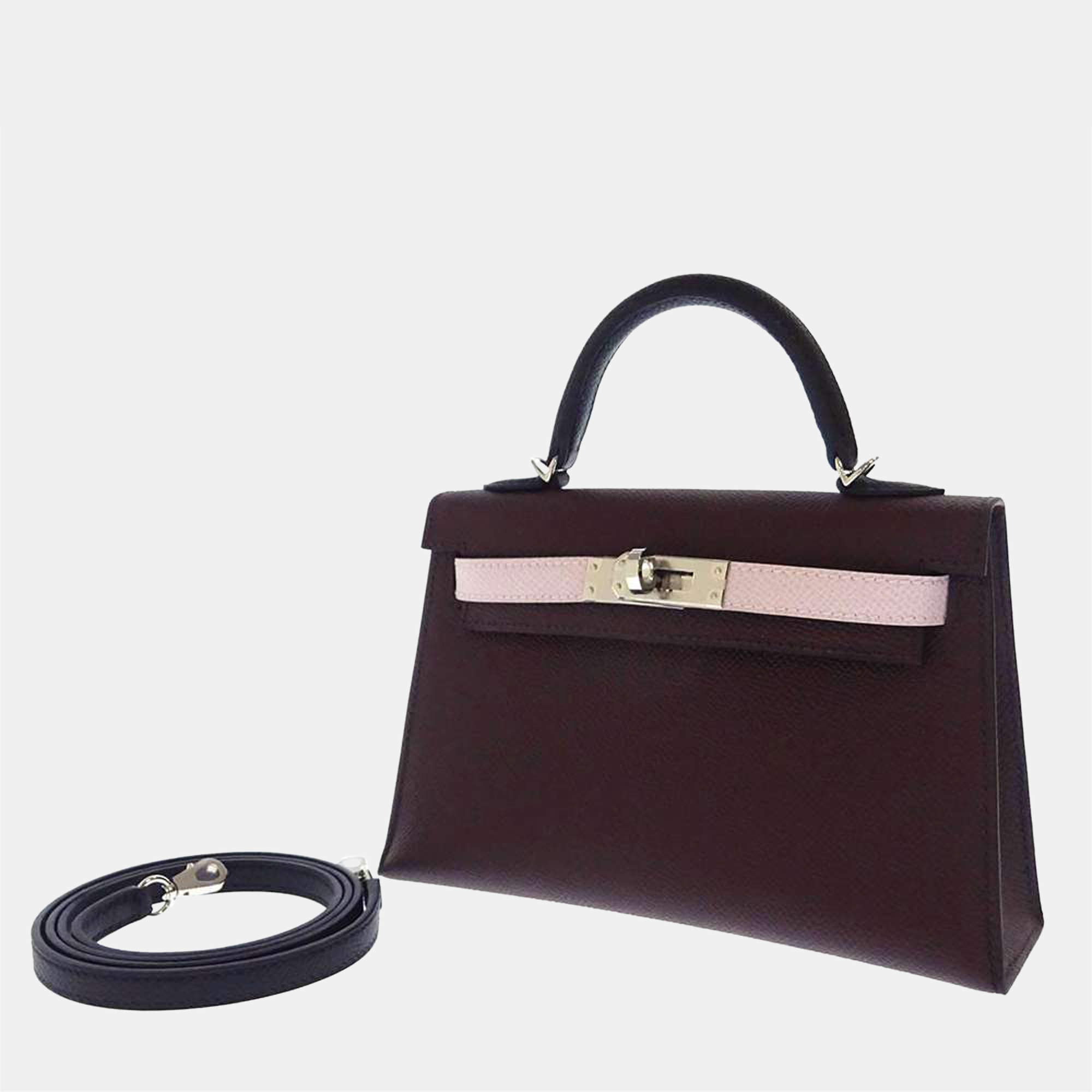 Hermes Tricolor Leather Palladium Hardware Kelly Mini II Top Handle Bag