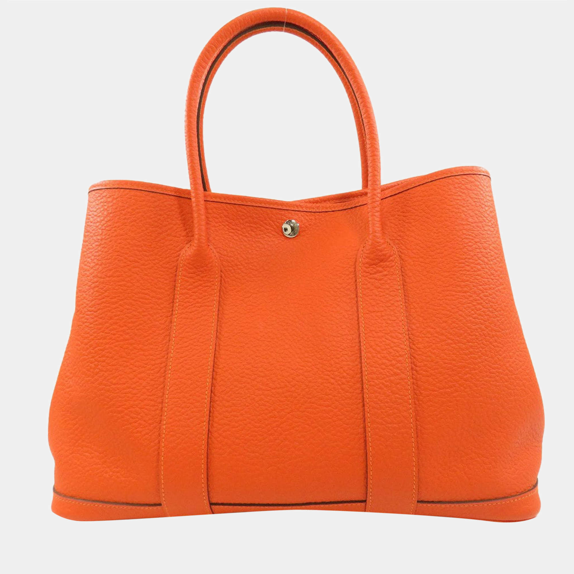 HERMES GARDEN PARTY PM Country leather Sanguine X Engraving Tote
