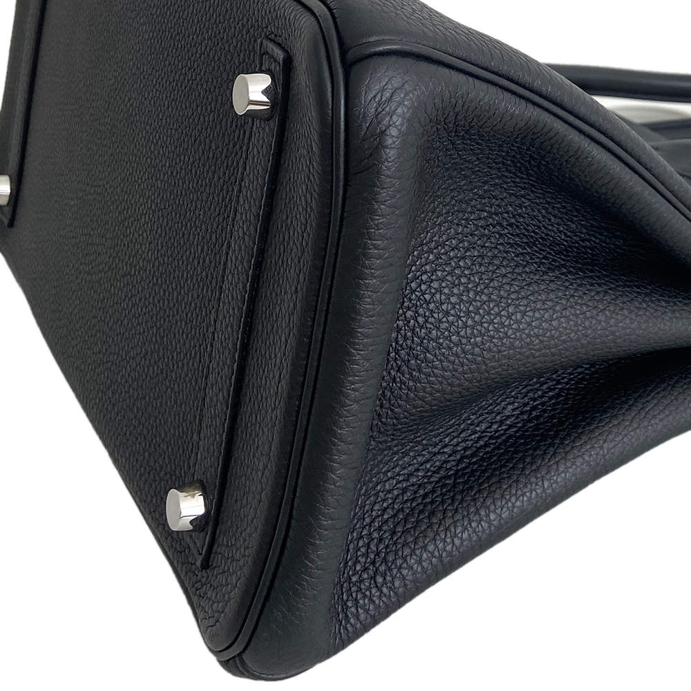 Hermes Birkin 30 Handbag Purse Black Taurillon Clemence 45E□M