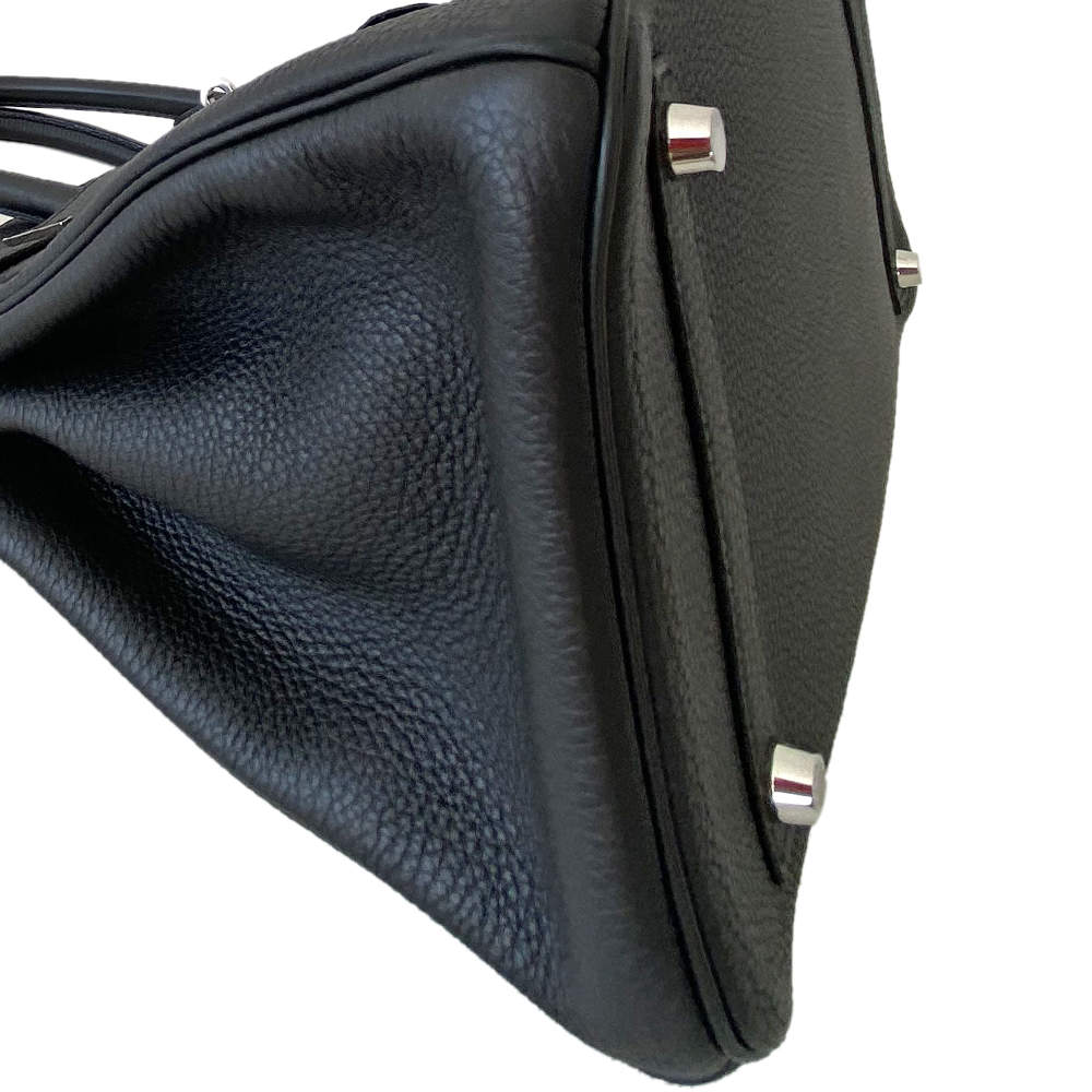 Hermes Birkin 30 Handbag Purse Black Taurillon Clemence 45E□M