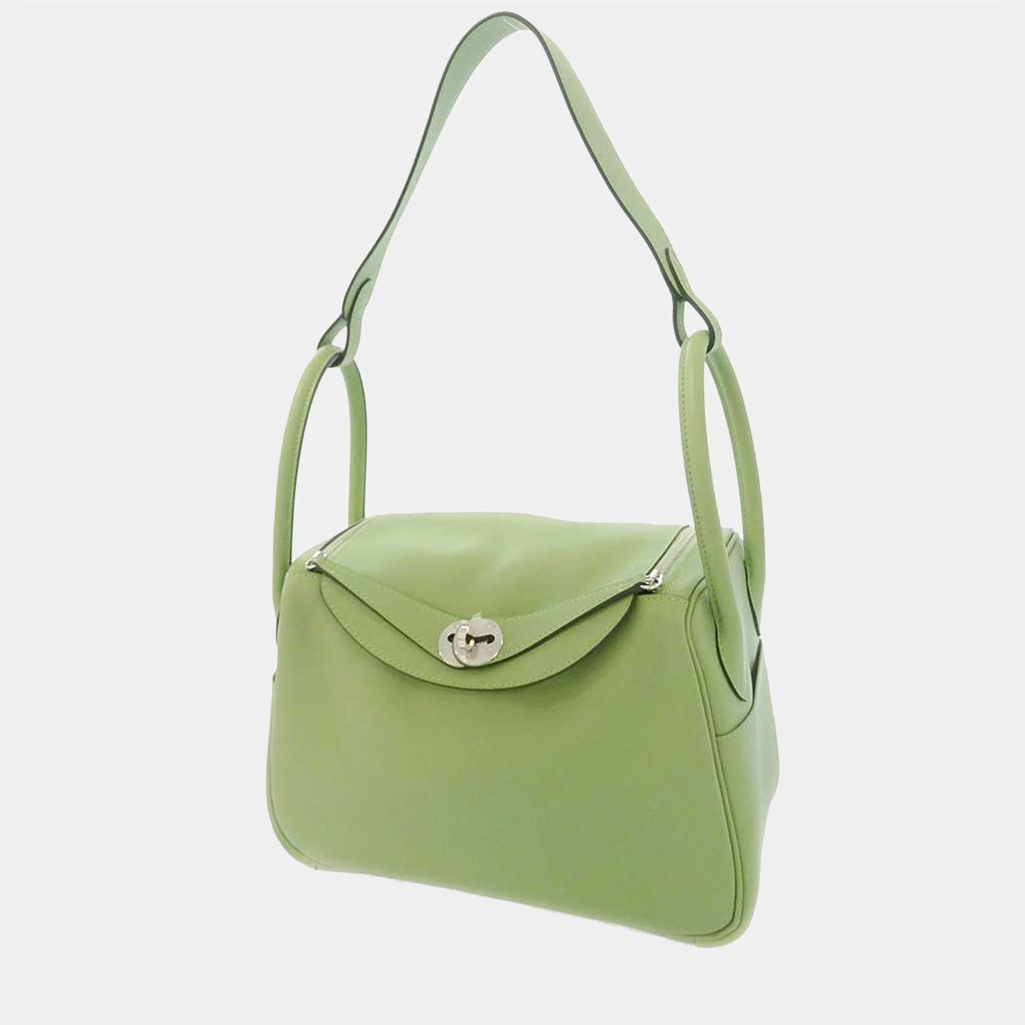 Hermes Green Clemence Leather Lindy Size 26 Bag