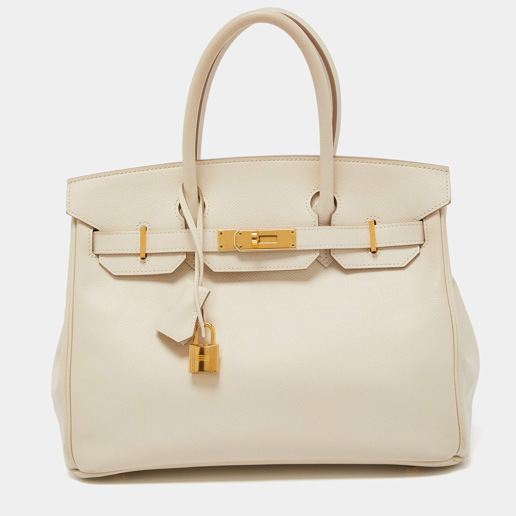 Hermes Birkin Bag 30cm Craie Togo Leather Women's Handbag Sale