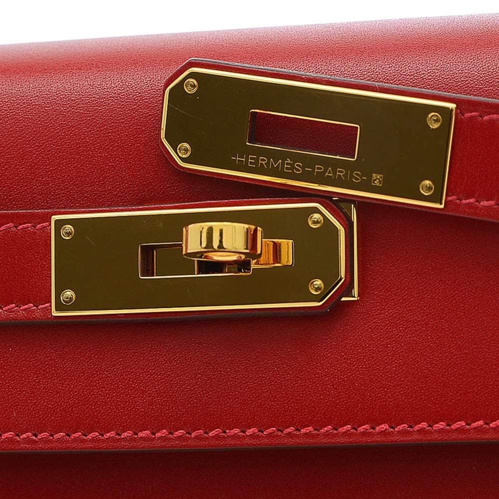 Hermes Kelly 28 Outer sewing handbag Tadelakt Rouge Vif Gold metal fittings  A stamp Hermes | The Luxury Closet