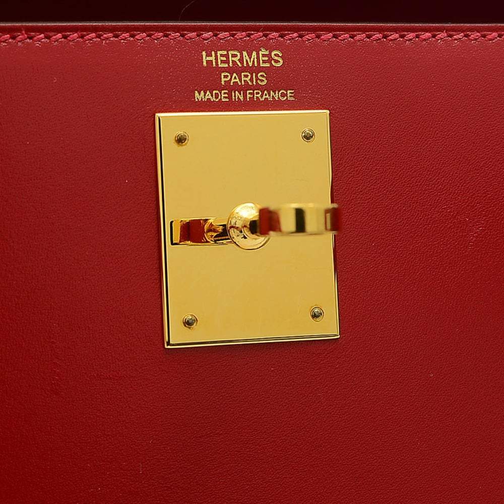 Hermes Kelly 28 Outer sewing handbag Tadelakt Rouge Vif Gold metal fittings  A stamp Hermes | The Luxury Closet