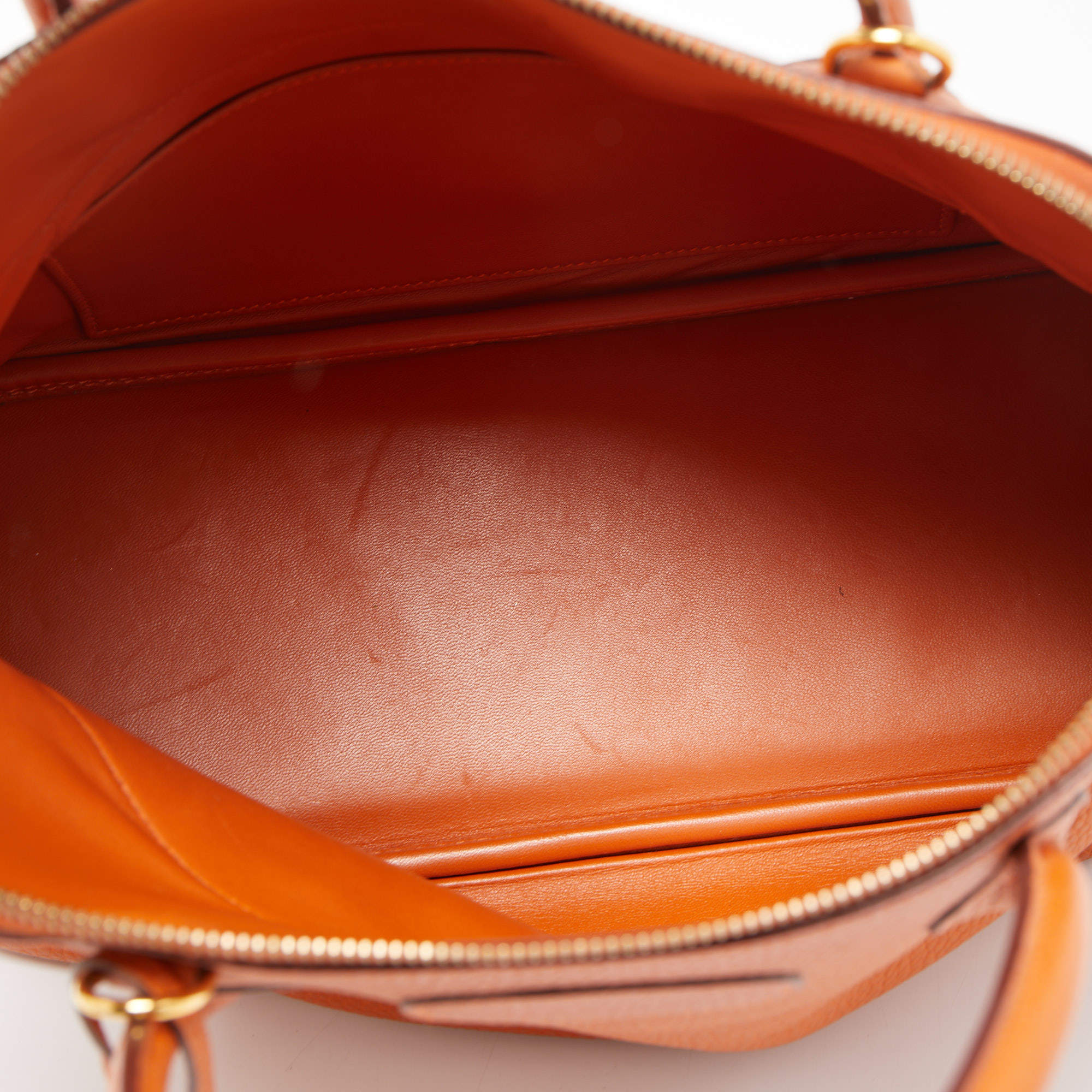 Hermes Bolide handbag in orange leather taurillon clémence