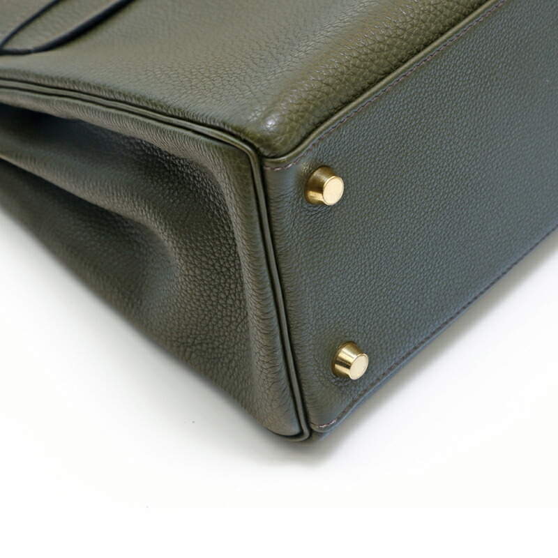 Hermès Kelly Retourne 28 Touch Bag Vert Cypress Togo Green Leather
