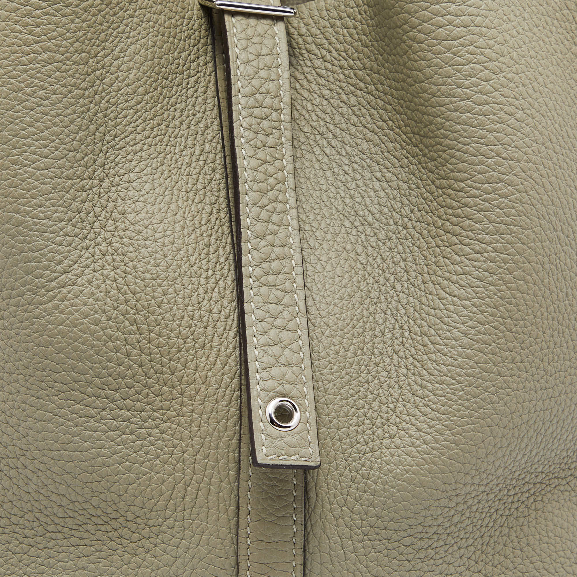 HERMES PICOTIN LOCK PM Clemence leather Gris perle（Pearl gray） □N Engr –  BRANDSHOP-RESHINE