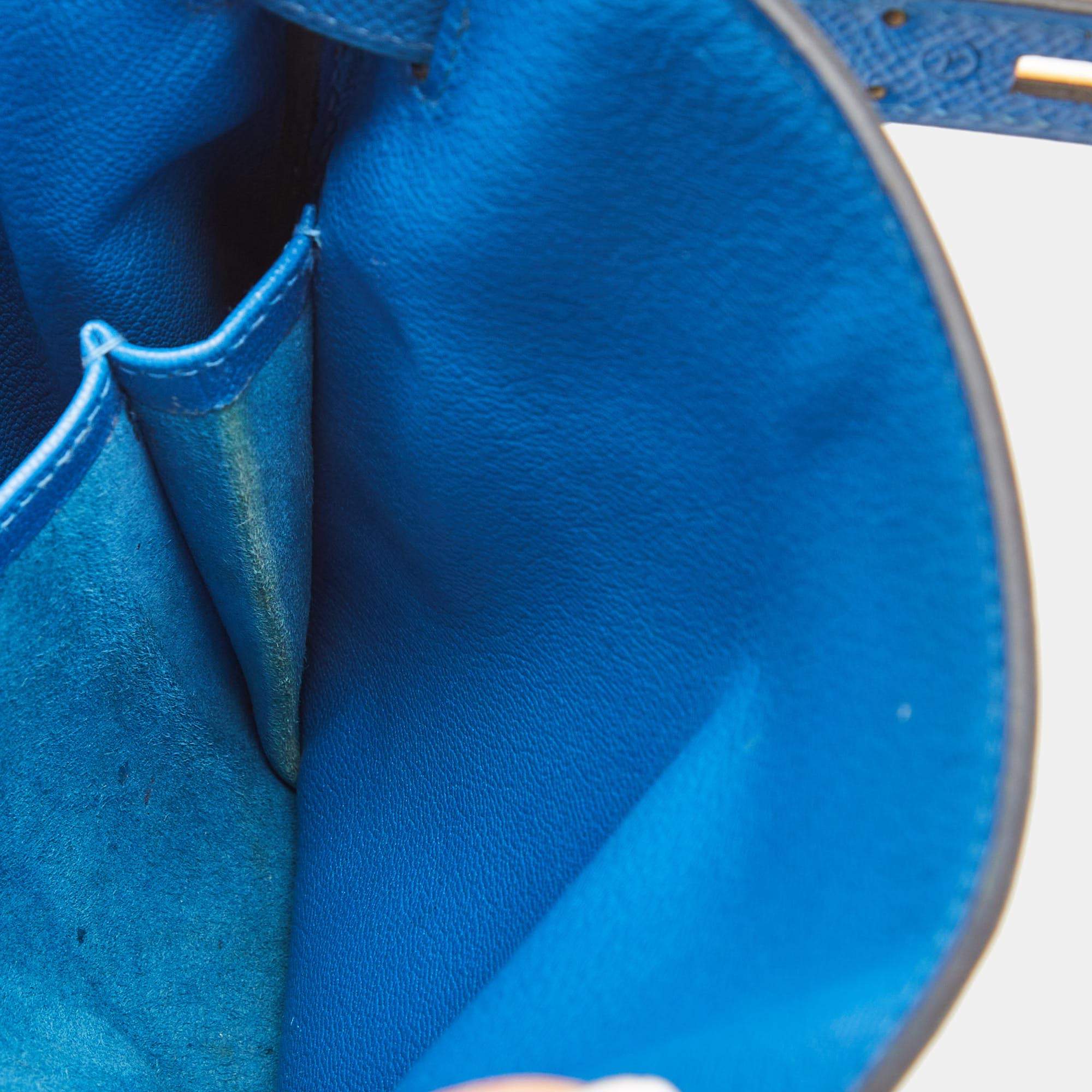 Hermès Cobalt Courchevel Leather Gold Finish Kelly Retourne 35 Bag Hermes