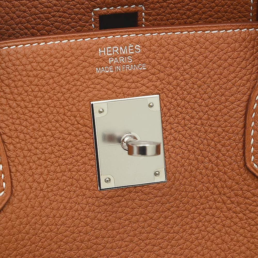Hermes Birkin Togo 40 Silver-tone Orange - US