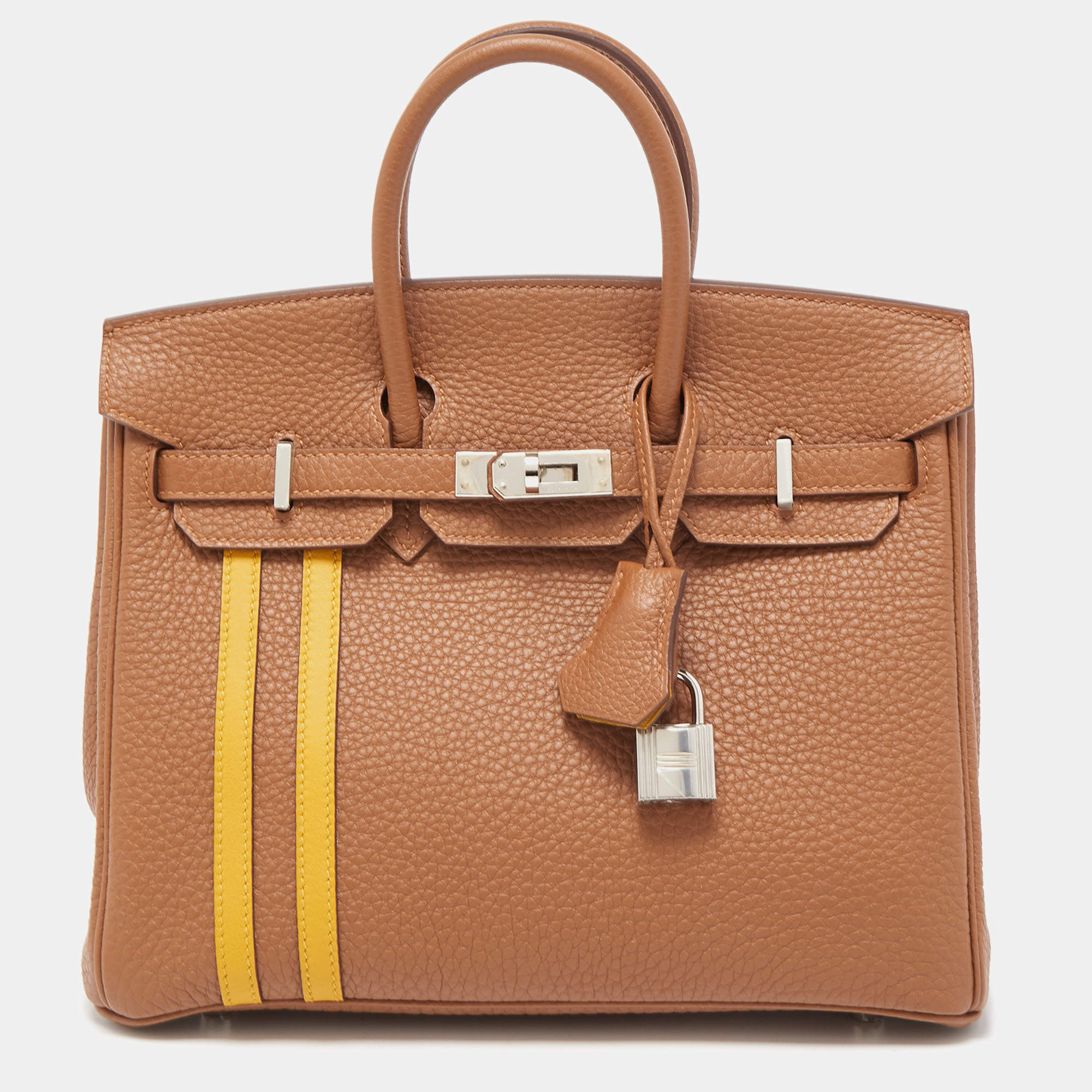 Hermes Birkin bag 25 Jaune ambre Togo leather Gold hardware