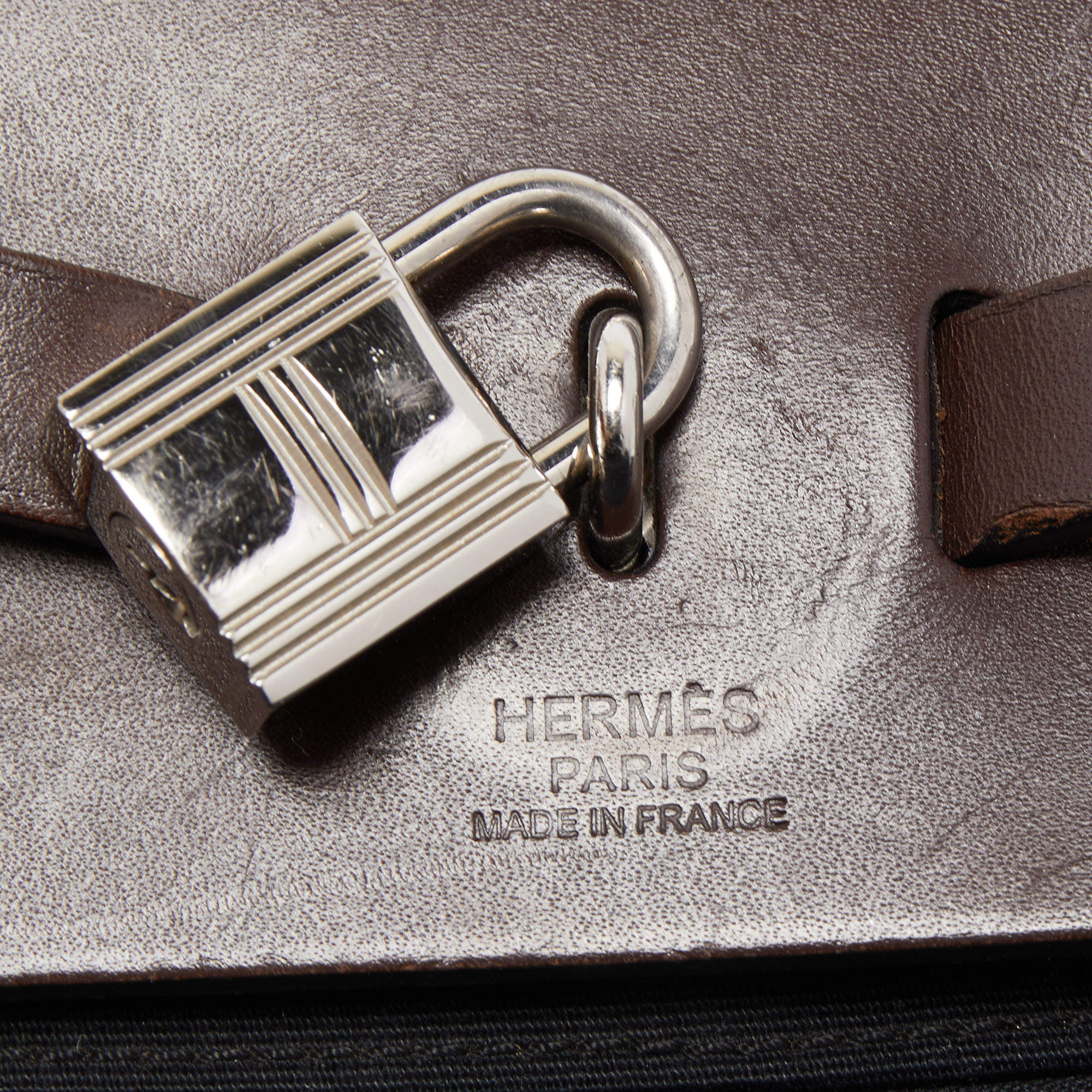 Hermes Black/Cacao Canvas and Leather Herbag Zip 39 Bag at 1stDibs