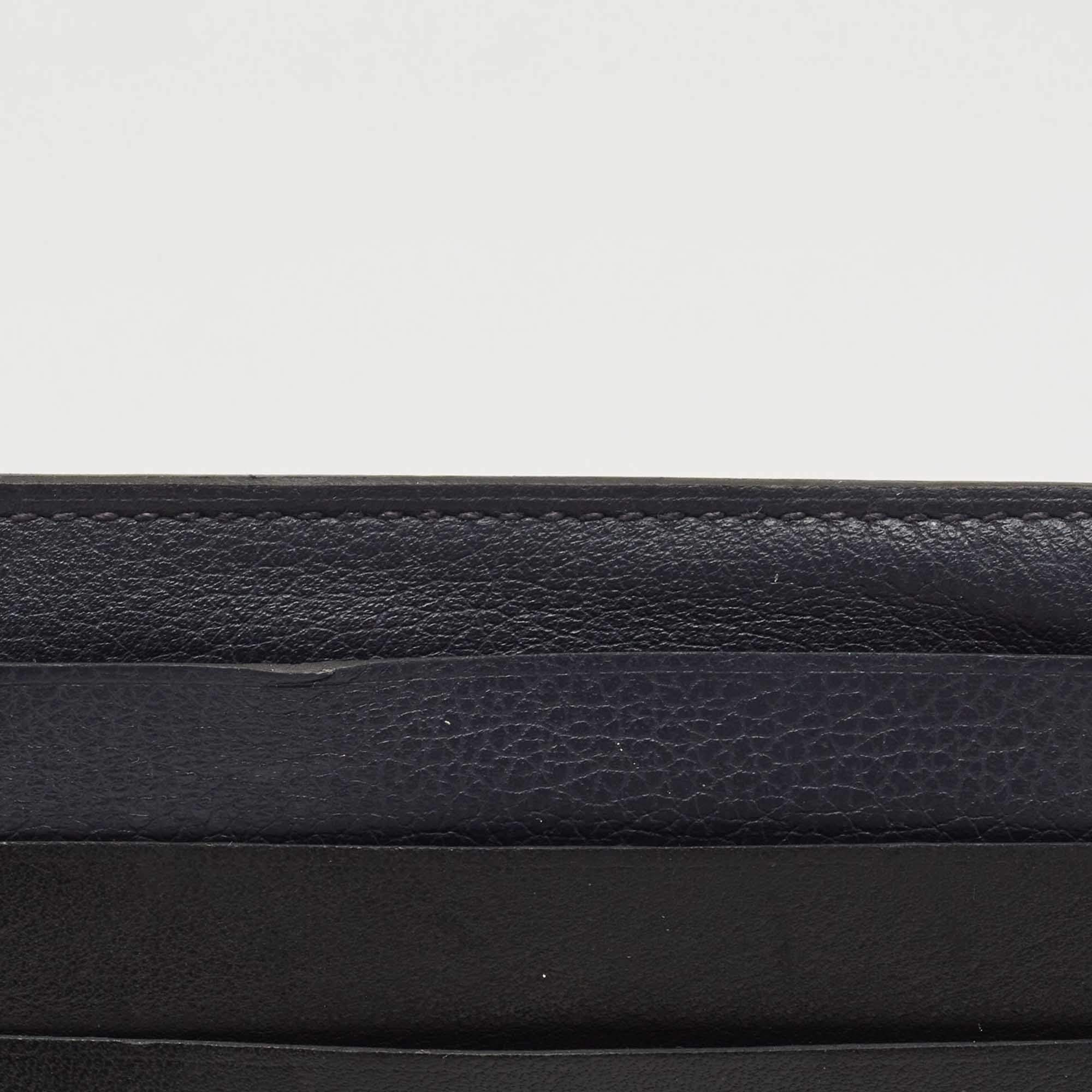 Hermes Black/Bleu Nuit/Rouge Sellier Evergrain and Evercolor Leather City  8CC Card Holder Hermes | The Luxury Closet