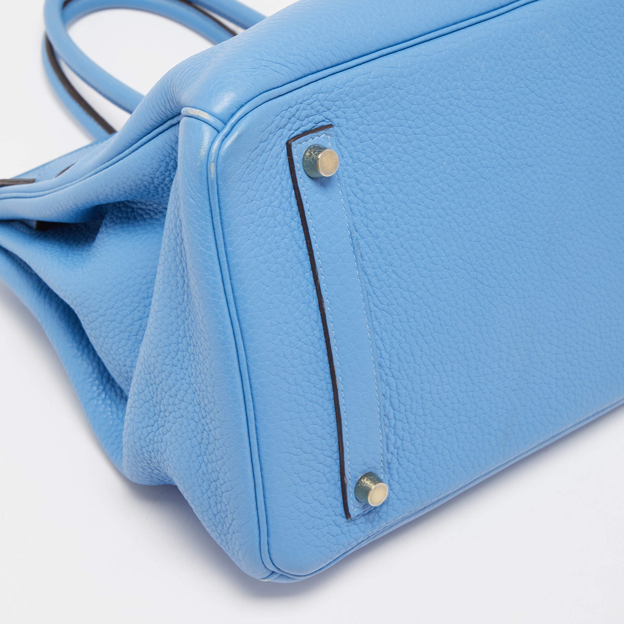 Hermès Birkin 35 Bleu Paradis PHW Clemence Leather