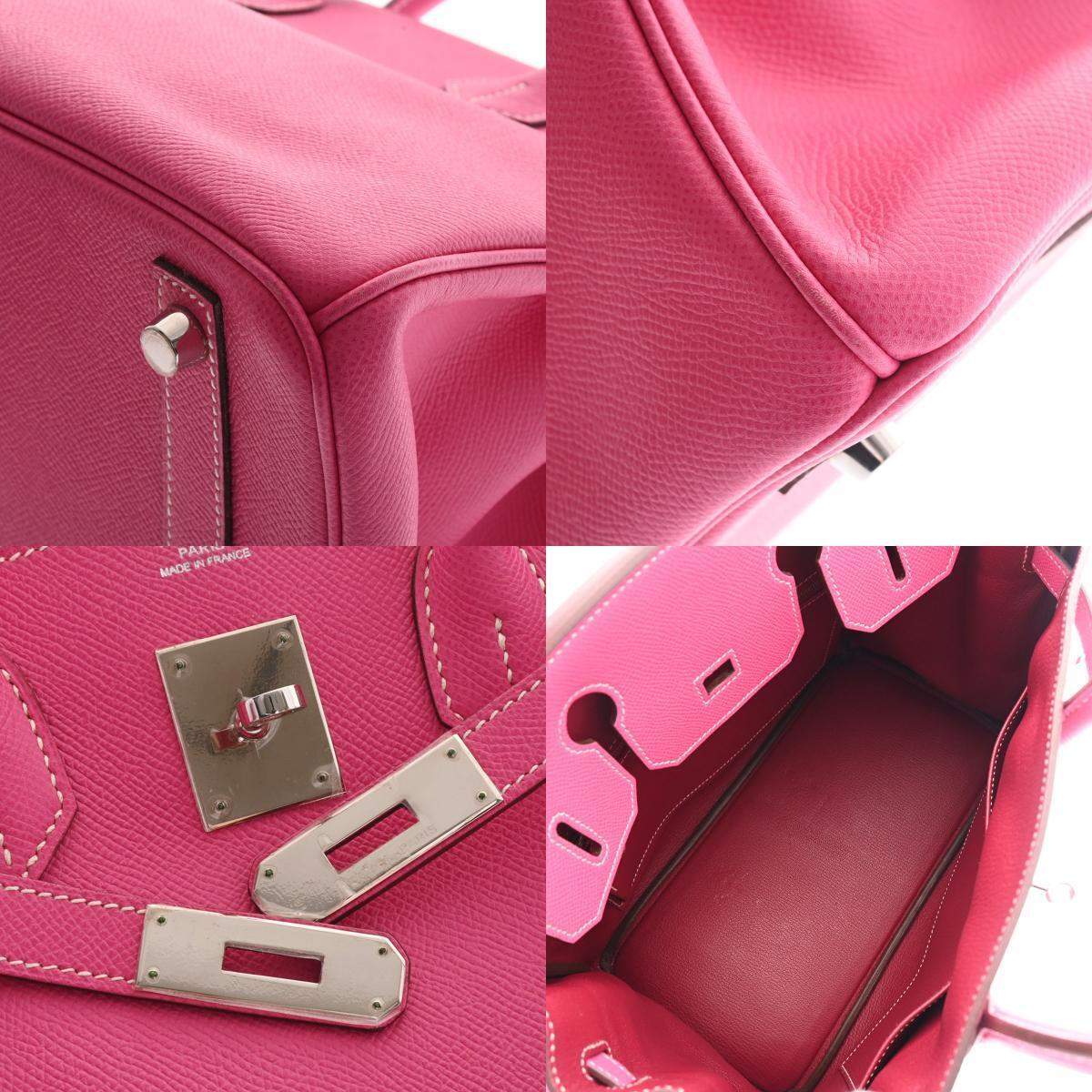 HERMES Candy Series Birkin 30CM Rose Tyrien Epsom Leather Silver