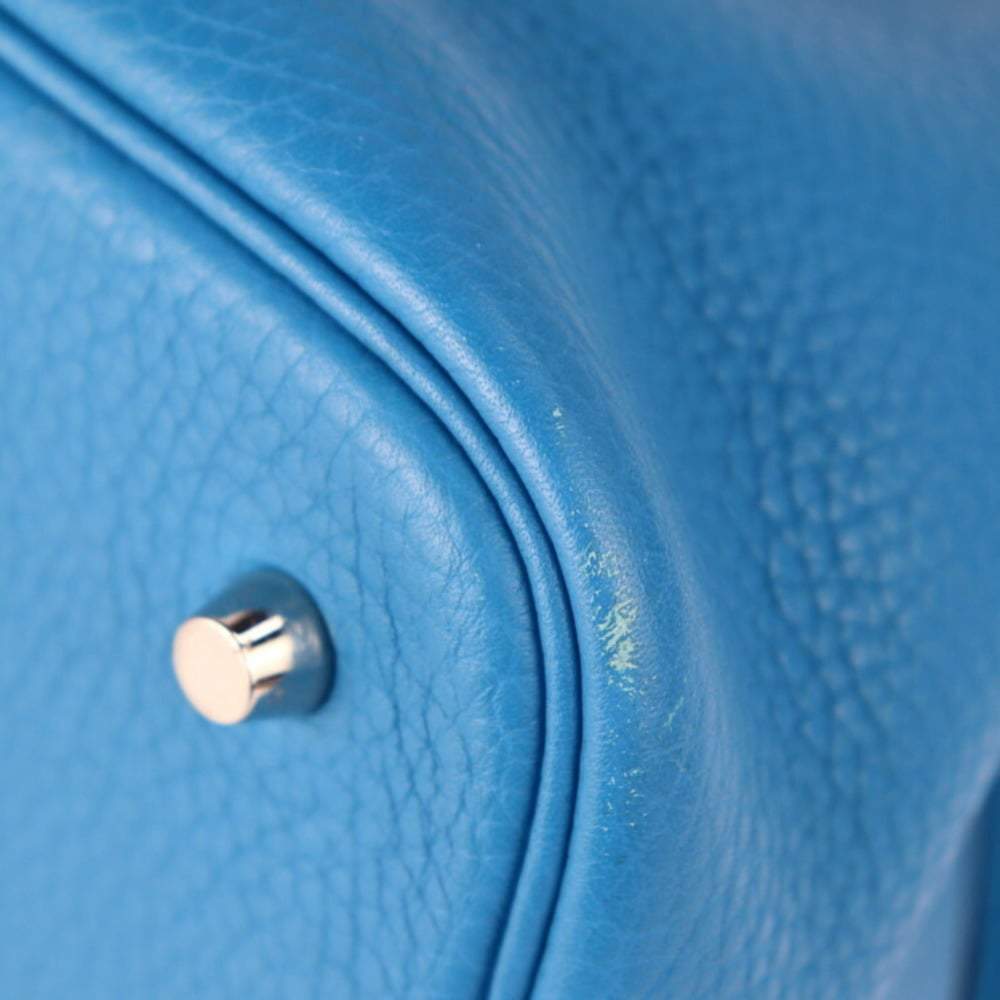 Hermes Picotin Lock MM Handbag Taurillon Clemence Blue Hydra Silver Metal  Fittings Tote Bag X Stamp Hermes