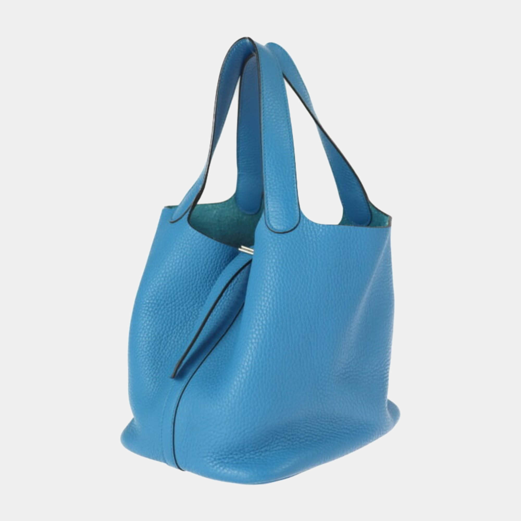 Hermes Picotin 26 Taurillon Clemence Veau Swift Tiffany Blue Handbag