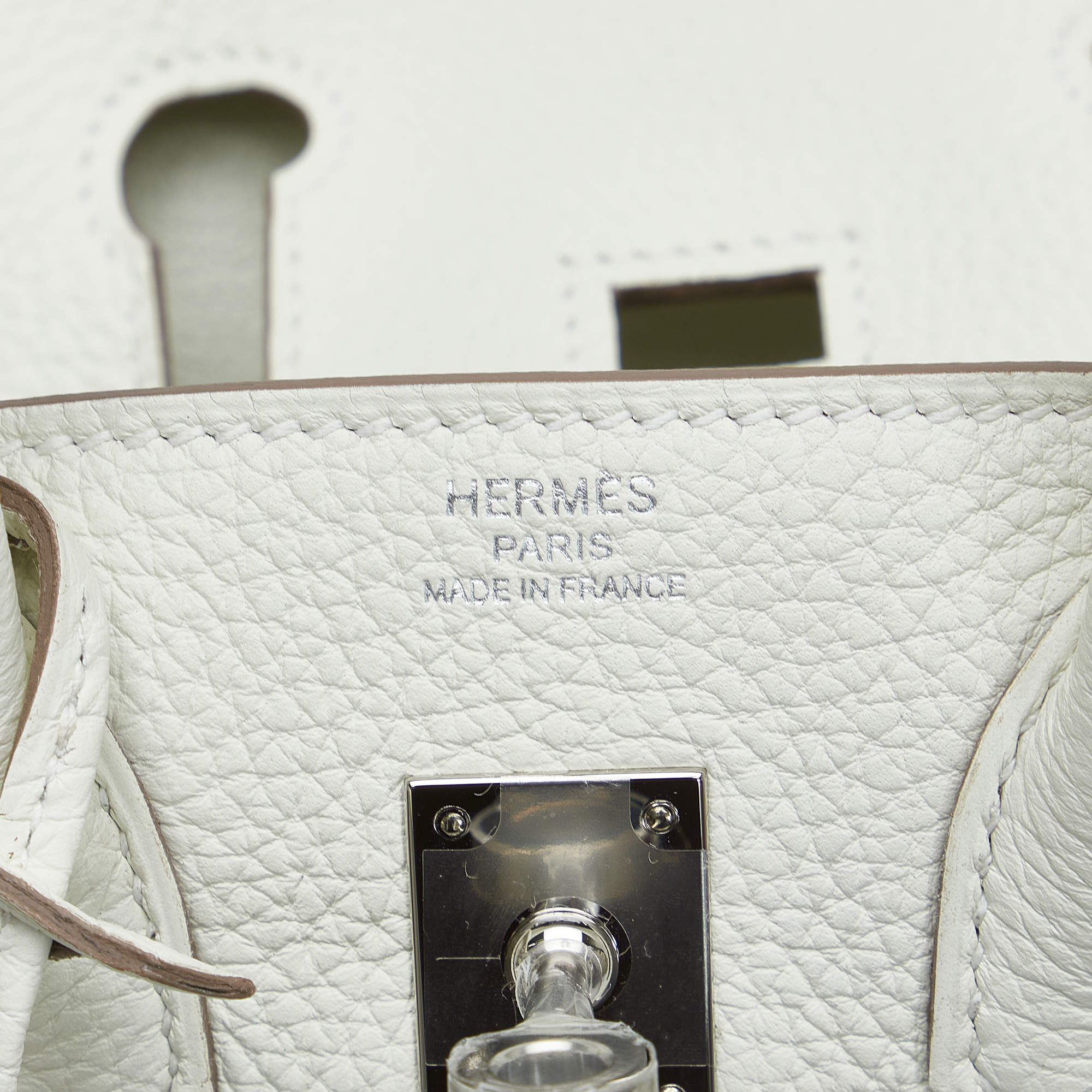 Hermès Hermes White 2022 Togo Birkin 25 Leather Pony-style
