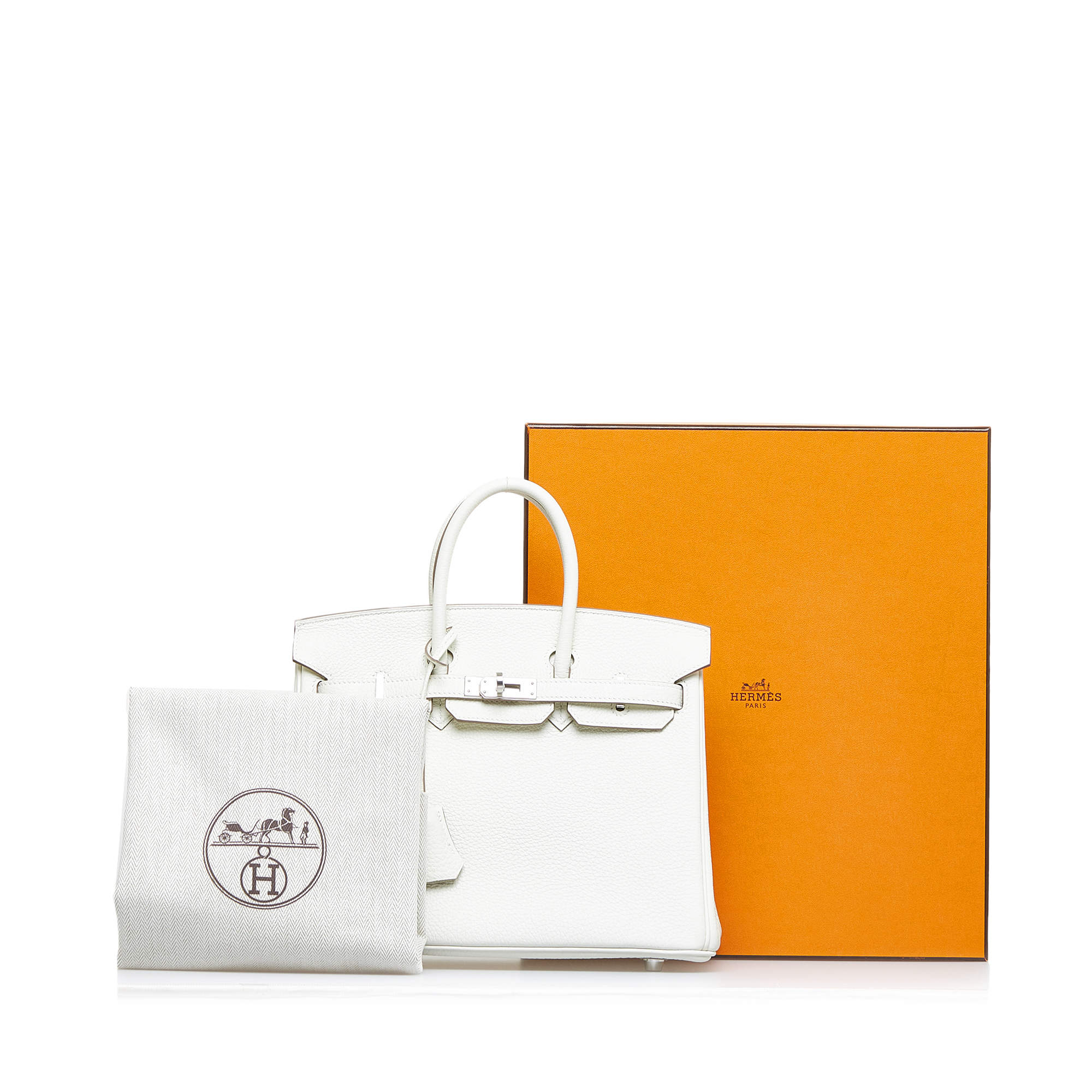 Hermès Hermes White 2022 Togo Birkin 25 Leather Pony-style