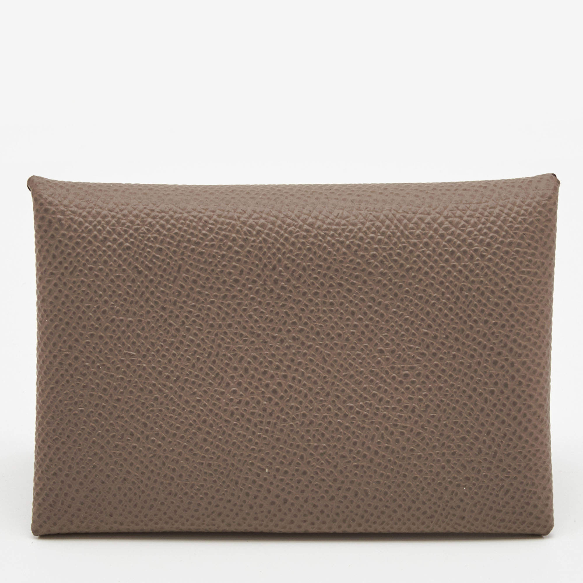 Hermes Etoupe Epsom Leather Calvi Card Holder