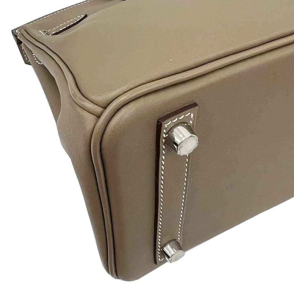 HERMES Birkin 25 Purple Epson Silver Metal Fittings Women's Handbag