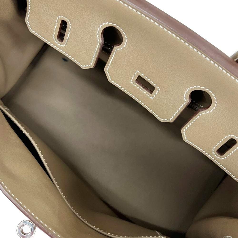 HERMÈS Limited Edition Shadow Birkin 25 handbag in Etoupe Swift