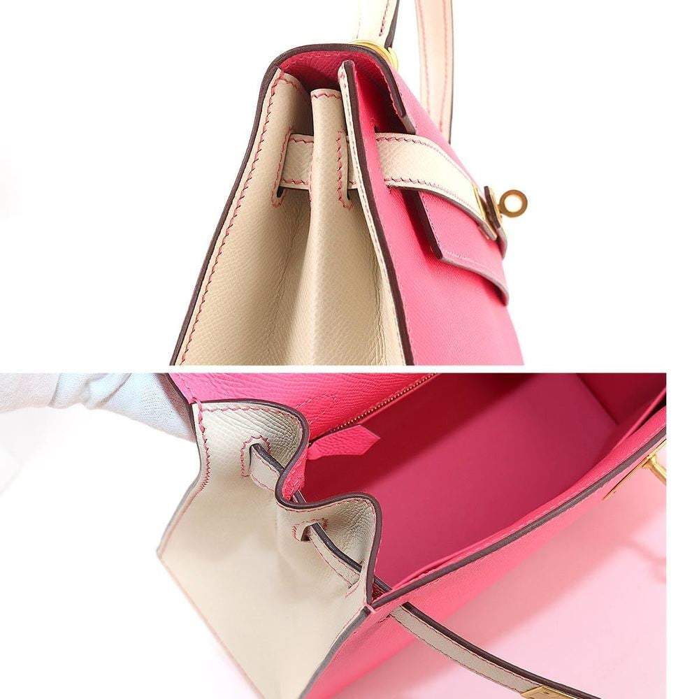 Hermes Kelly 28 SPO Personal 2way Hand Shoulder Bag Epson Rose Azare Cle A  Engraving Outer Stitching Matte Gold Metal Fittings Hermes | The Luxury